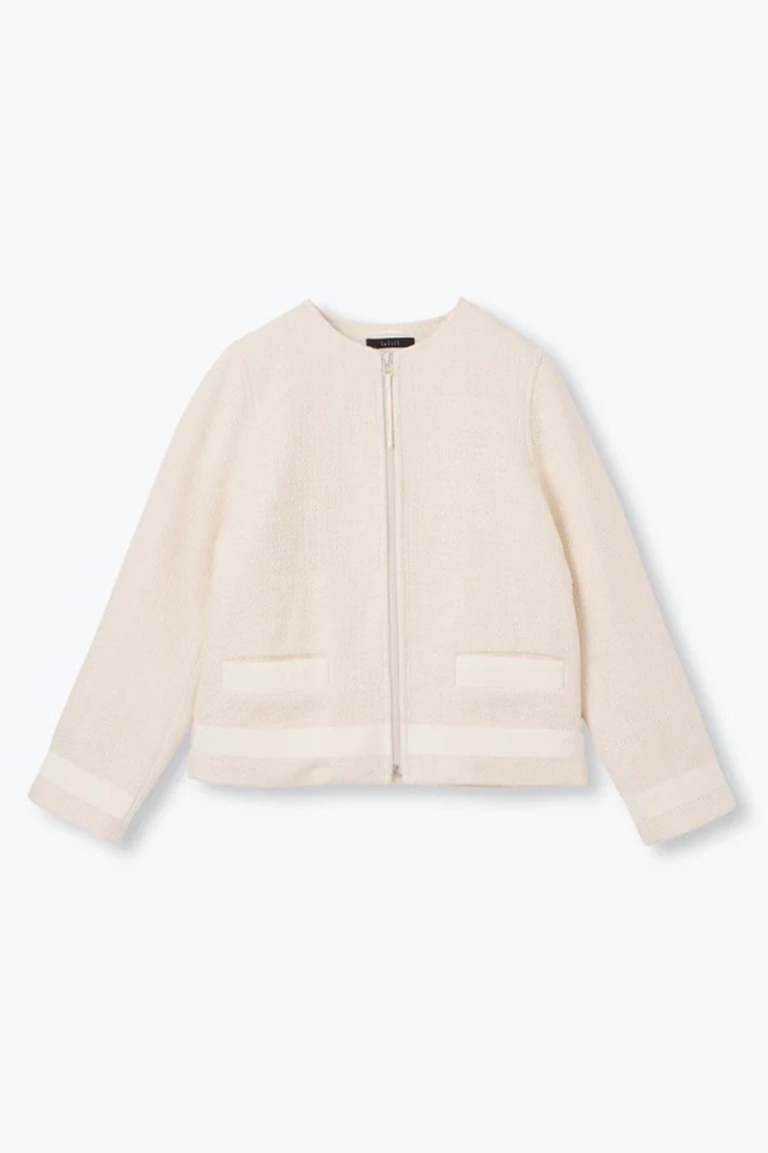 【レリル/lelill】のツイードライダースJK インテリア・キッズ・メンズ・レディースファッション・服の通販 founy(ファニー) 　ファッション　Fashion　レディースファッション　Fashion for Women　アウター　Coat / Outerwear Collection　レディースジャケット・軽アウター　Jackets　ライダースジャケット / レザースタイル　Riders Jackets & Biker Style　オケージョン　Occasion Wear　ジャケット　Jacket, Outerwear　ツイード　Twill, Twill Weave　プリーツ　Pleats, Pleated　ライダースジャケット　Riders, Biker Jacket　エレガント 上品　Elegant　ビジネス 仕事 通勤　Business / Work / Commuting　オフホワイト|ID: prp329100004321912 ipo3291000000036516193