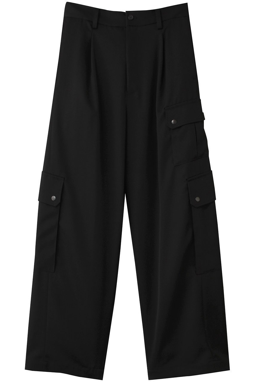 【シュタイン/ssstein / MEN】の【MEN】CARGO POCKET WIDE EASY TROUSERS インテリア・キッズ・メンズ・レディースファッション・服の通販 founy(ファニー) 　ファッション　Fashion　メンズファッション　Fashion for Men　ボトムス　Bottoms　ツイスト　Tweed, Tweed Fabric　ブラック|ID: prp329100004321926 ipo3291000000032828143