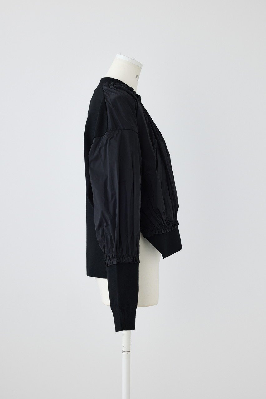 【エンフォルド/ENFOLD】のATHENA ニット×タフタブルゾン 人気、トレンドファッション・服の通販 founy(ファニー) 　ファッション　Fashion　レディースファッション　Fashion for Women　アウター　Coat / Outerwear Collection　レディースジャケット・軽アウター　Jackets　ブルゾンジャケット・スポーティアウター　Blouson Jackets　エレガント 上品　Elegant　ジャケット　Jacket, Outerwear　タフタ　Taffeta, Structured Fabric　ドッキング　Docking, Mixed Material　ブルゾン　Blouson, Bomber Jacket　ポケット　Pocket, Pocket Detail　春　Spring　秋　Autumn　羽織　Haori, Light Jacket　other-4|ID: prp329100004321930 ipo3291000000032925735