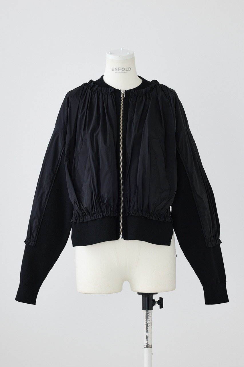 【エンフォルド/ENFOLD】のATHENA ニット×タフタブルゾン インテリア・キッズ・メンズ・レディースファッション・服の通販 founy(ファニー) ファッション Fashion レディースファッション Fashion for Women アウター Coat / Outerwear Collection レディースジャケット・軽アウター Jackets ブルゾンジャケット・スポーティアウター Blouson Jackets エレガント 上品 Elegant ジャケット Jacket, Outerwear タフタ Taffeta, Structured Fabric ドッキング Docking, Mixed Material ブルゾン Blouson, Bomber Jacket ポケット Pocket, Pocket Detail 春 Spring 秋 Autumn 羽織 Haori, Light Jacket ブラック|ID: prp329100004321930 ipo3291000000036797224