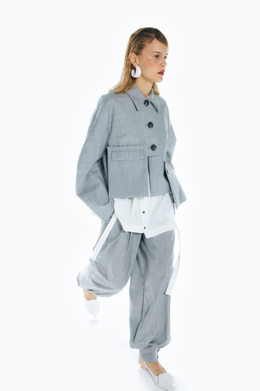 【エンフォルド/ENFOLD】のハイカウントトロ ステンカラーショートJK/ジャケット 人気、トレンドファッション・服の通販 founy(ファニー) 　ファッション　Fashion　レディースファッション　Fashion for Women　アウター　Coat / Outerwear Collection　レディースジャケット・軽アウター　Jackets　アシンメトリー　Asymmetrical Style　ショート　Short, Short Length　ジャケット　Jacket, Outerwear　バランス　Balance, Style Balance　パッチ　Patch, Appliqué　ポケット　Pocket, Pocket Detail　ワイド　Wide, Wide Fit　other-5|ID: prp329100004321931 ipo3291000000035825907