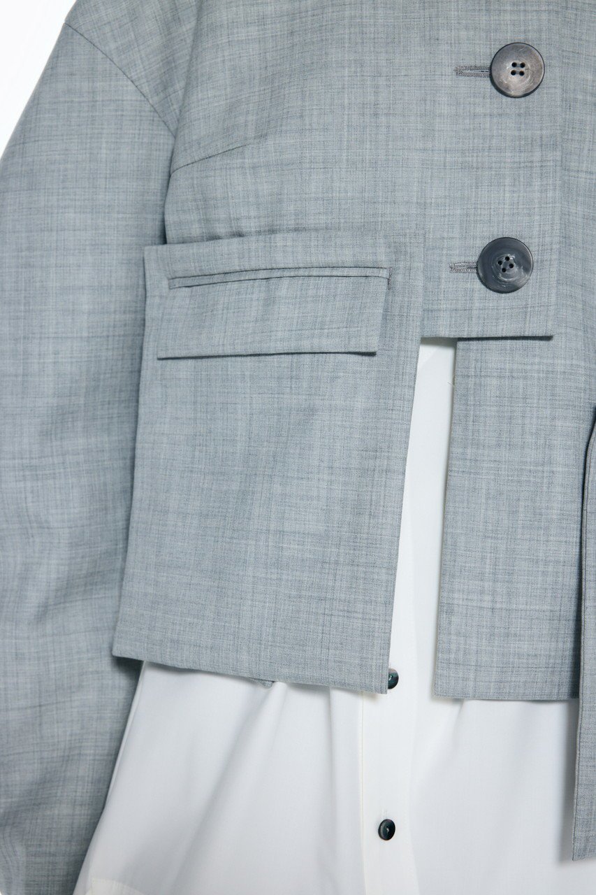 【エンフォルド/ENFOLD】のハイカウントトロ ステンカラーショートJK/ジャケット 人気、トレンドファッション・服の通販 founy(ファニー) 　ファッション　Fashion　レディースファッション　Fashion for Women　アウター　Coat / Outerwear Collection　レディースジャケット・軽アウター　Jackets　アシンメトリー　Asymmetrical Style　ショート　Short, Short Length　ジャケット　Jacket, Outerwear　バランス　Balance, Style Balance　パッチ　Patch, Appliqué　ポケット　Pocket, Pocket Detail　ワイド　Wide, Wide Fit　other-7|ID: prp329100004321931 ipo3291000000035825910