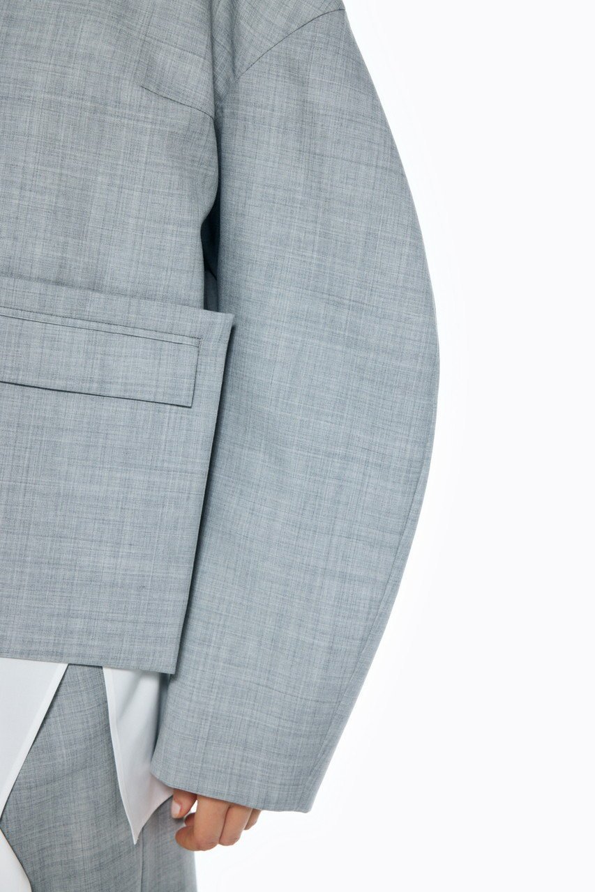 【エンフォルド/ENFOLD】のハイカウントトロ ステンカラーショートJK/ジャケット 人気、トレンドファッション・服の通販 founy(ファニー) 　ファッション　Fashion　レディースファッション　Fashion for Women　アウター　Coat / Outerwear Collection　レディースジャケット・軽アウター　Jackets　アシンメトリー　Asymmetrical Style　ショート　Short, Short Length　ジャケット　Jacket, Outerwear　バランス　Balance, Style Balance　パッチ　Patch, Appliqué　ポケット　Pocket, Pocket Detail　ワイド　Wide, Wide Fit　other-8|ID: prp329100004321931 ipo3291000000035825911