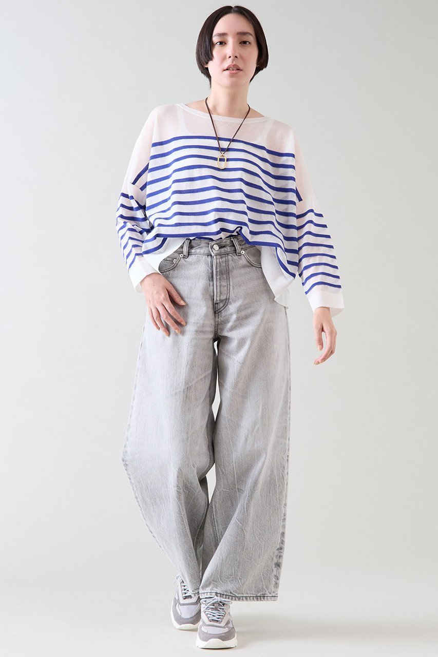 【マルティニーク/martinique】の【Traditional Weatherwear】L251THKPO0359SE LYNE ニット 人気、トレンドファッション・服の通販 founy(ファニー) 　ファッション　Fashion　レディースファッション　WOMEN　トップス・カットソー　Tops/Tshirt　ニット　Knit Tops　プルオーバー　Pullover　キルティング　Quilting　シンプル　Simple　デニム　Denim　フィット　Fit　ベーシック　Basic　ボーダー　Border　夏　Summer　春　Spring　S/S・春夏　Ss・Spring/Summer　other-4|ID: prp329100004321945 ipo3291000000031364641