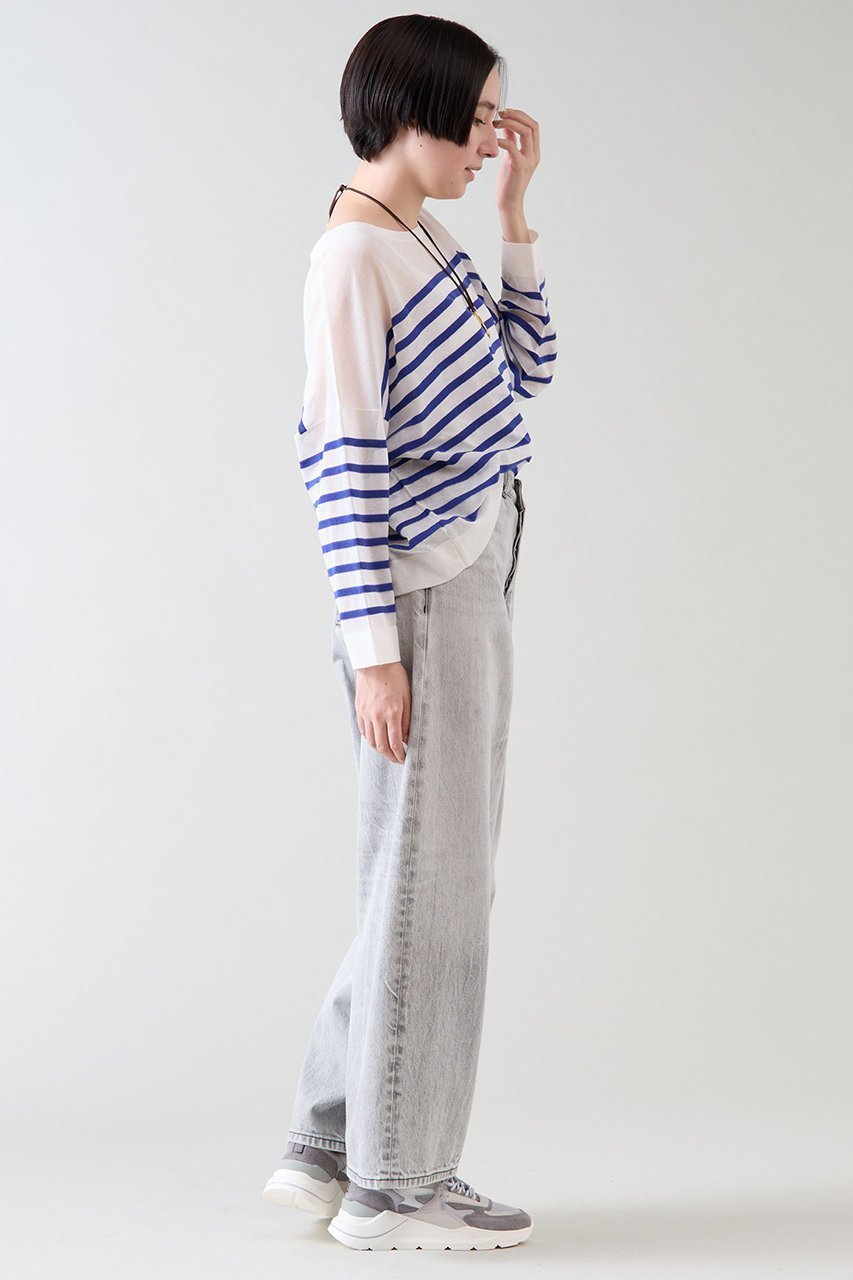 【マルティニーク/martinique】の【Traditional Weatherwear】L251THKPO0359SE LYNE ニット 人気、トレンドファッション・服の通販 founy(ファニー) 　ファッション　Fashion　レディースファッション　WOMEN　トップス・カットソー　Tops/Tshirt　ニット　Knit Tops　プルオーバー　Pullover　キルティング　Quilting　シンプル　Simple　デニム　Denim　フィット　Fit　ベーシック　Basic　ボーダー　Border　夏　Summer　春　Spring　S/S・春夏　Ss・Spring/Summer　other-5|ID: prp329100004321945 ipo3291000000031364642