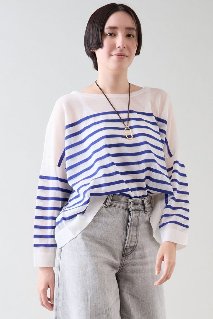 【マルティニーク/martinique】の【Traditional Weatherwear】L251THKPO0359SE LYNE ニット インテリア・キッズ・メンズ・レディースファッション・服の通販 founy(ファニー) https://founy.com/ ファッション Fashion レディースファッション Fashion for Women トップス・カットソー Cut & Sew Tops ニット Knit Tops & Sweaters カジュアルプルオーバー・ニットトップス Pullovers & Knit Tops / Casual Pullovers キルティング Quilted, Quilting シンプル Simple, Minimal デニム Denim, Jeans Material フィット Fit, Slim Fit ベーシック Basic, Essential ボーダー Border, Stripe 再入荷 Restock / Back in Stock 夏 Summer 春 Spring S/S・春夏 SS, Spring/Summer, Warm Season |ID: prp329100004321945 ipo3291000000032705120