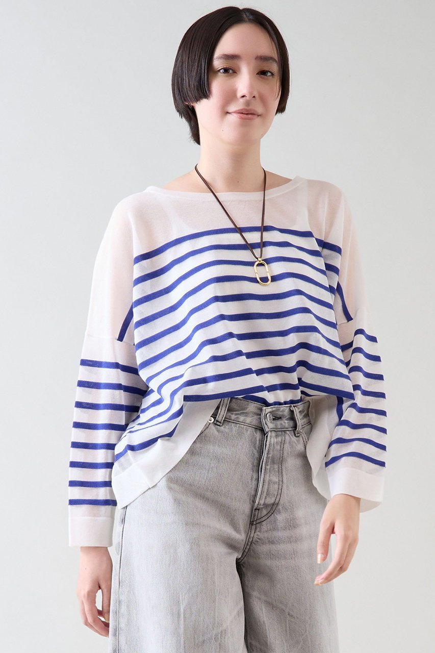 【マルティニーク/martinique】の【Traditional Weatherwear】L251THKPO0359SE LYNE ニット 人気、トレンドファッション・服の通販 founy(ファニー) 　ファッション　Fashion　レディースファッション　Fashion for Women　トップス・カットソー　Cut & Sew Tops　ニット　Knit Tops & Sweaters　カジュアルプルオーバー・ニットトップス　Pullovers & Knit Tops / Casual Pullovers　キルティング　Quilted, Quilting　シンプル　Simple, Minimal　デニム　Denim, Jeans Material　フィット　Fit, Slim Fit　ベーシック　Basic, Essential　ボーダー　Border, Stripe　再入荷　Restock / Back in Stock　夏　Summer　春　Spring　S/S・春夏　SS, Spring/Summer, Warm Season　 other-1|ID: prp329100004321945 ipo3291000000032705120