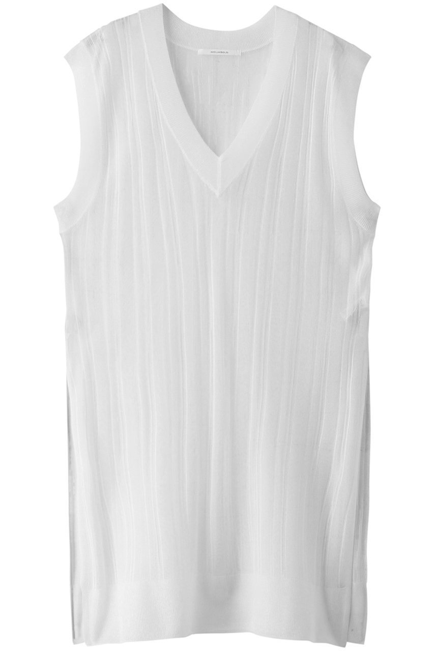 【ミディウミソリッド/MIDIUMISOLID】のsheer knitted long vest/ベスト 人気、トレンドファッション・服の通販 founy(ファニー) 　ファッション　Fashion　レディースファッション　WOMEN　トップス・カットソー　Tops/Tshirt　ニット　Knit Tops　ベスト/ジレ　Gilets/Vests　プルオーバー　Pullover　シアー　Sheer　スリット　Slit　トレンド　Trend　ベスト　Vest　 other-1|ID: prp329100004322015 ipo3291000000029989274