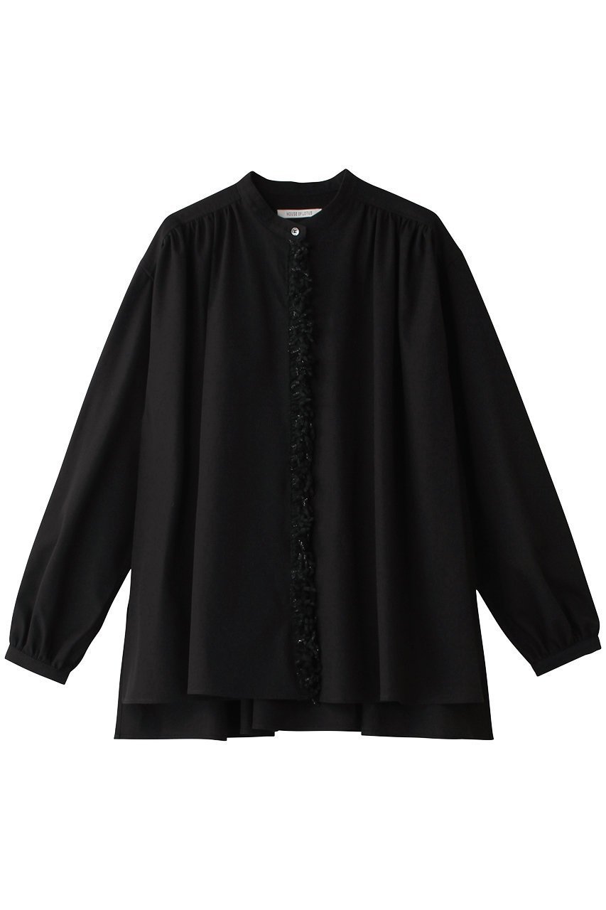 【ハウス オブ ロータス/HOUSE OF LOTUS】のフリンジブレードブラウス インテリア・キッズ・メンズ・レディースファッション・服の通販 founy(ファニー) 　ファッション　Fashion　レディースファッション　Fashion for Women　トップス・カットソー　Cut & Sew Tops　シャツ・ブラウス・オフィスカジュアル　Elegant Blouses & Button-Ups　イタリア　Italy　ギャザー　Gathered, Ruffled　スリーブ　Sleeve, Long Sleeve / Short Sleeve　ロング　Long, Long-Length　ブラック|ID: prp329100004323543 ipo3291000000032880172