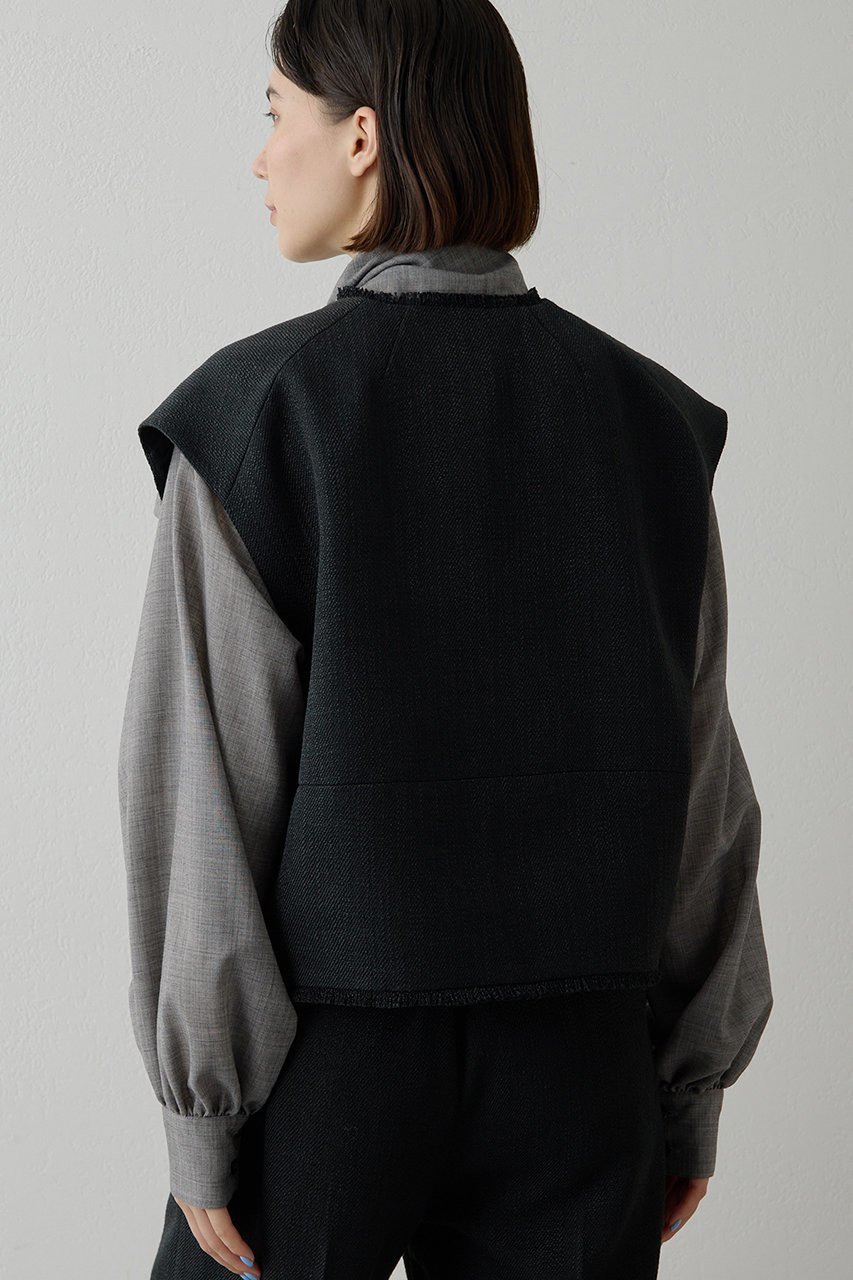 【ウィムガゼット/Whim Gazette】の【THE PAUSE】ツイードショートジレ 人気、トレンドファッション・服の通販 founy(ファニー) 　ファッション　Fashion　レディースファッション　Fashion for Women　アウター　Coat / Outerwear Collection　レディースジャケット・軽アウター　Jackets　2026年　2026　おすすめ　Recommended / Our Picks　ショート　Short, Short Length　シルバー　Silver, Metallic Silver　ジャケット　Jacket, Outerwear　スリーブ　Sleeve, Long Sleeve / Short Sleeve　セットアップ　Set-Up, Coordinated Outfit　セレモニー　Ceremony　ツイード　Twill, Twill Weave　フリンジ　Fringe, Tassel　フレンチ　French, French Style　ベスト　Vest, Waistcoat　エレガント 上品　Elegant　夏　Summer　春　Spring　S/S・春夏　SS, Spring/Summer, Warm Season　other-3|ID: prp329100004326330 ipo3291000000034951858