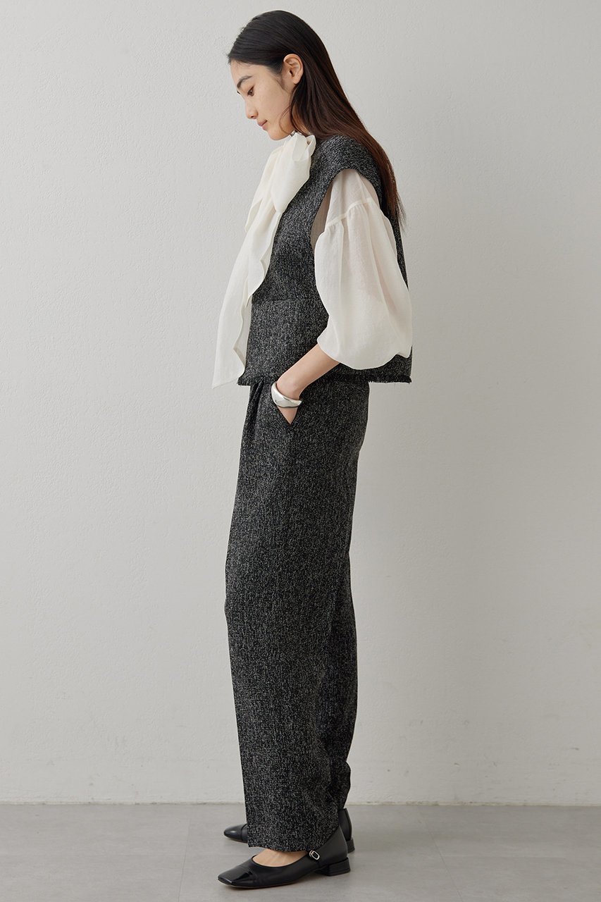 【ウィムガゼット/Whim Gazette】の【THE PAUSE】ツイードタックパンツ 人気、トレンドファッション・服の通販 founy(ファニー) 　ファッション　Fashion　レディースファッション　Fashion for Women　パンツ　Pants & Trousers　おすすめ　Recommended / Our Picks　セットアップ　Set-Up, Coordinated Outfit　セレモニー　Ceremony　センター　Center, Center Line　ツイード　Twill, Twill Weave　フロント　Front, Front Design　ラップ　Wrap, Wrap Design　エレガント 上品　Elegant　other-3|ID: prp329100004326331 ipo3291000000032933840