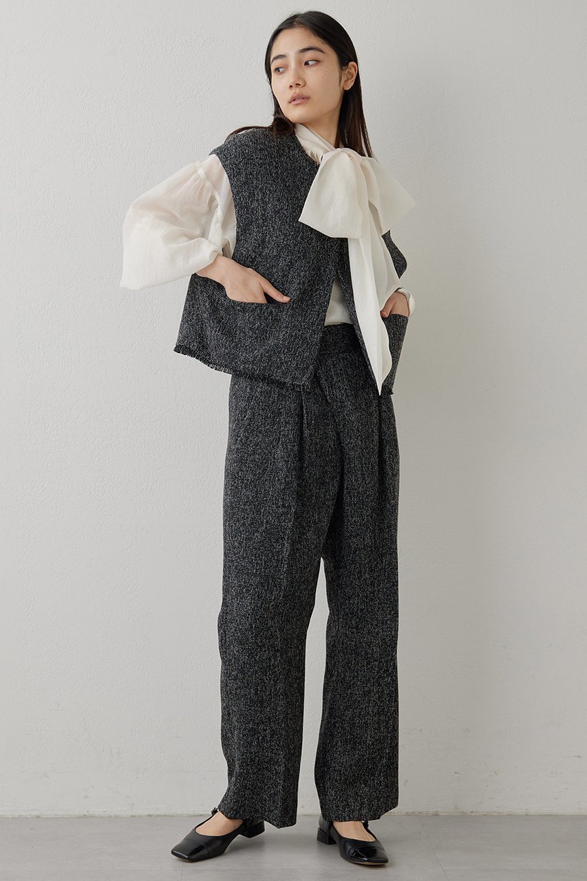 【ウィムガゼット/Whim Gazette】の【THE PAUSE】ツイードタックパンツ 人気、トレンドファッション・服の通販 founy(ファニー) 　ファッション　Fashion　レディースファッション　Fashion for Women　パンツ　Pants & Trousers　おすすめ　Recommended / Our Picks　セットアップ　Set-Up, Coordinated Outfit　セレモニー　Ceremony　センター　Center, Center Line　ツイード　Twill, Twill Weave　フロント　Front, Front Design　ラップ　Wrap, Wrap Design　エレガント 上品　Elegant　other-6|ID: prp329100004326331 ipo3291000000032933866