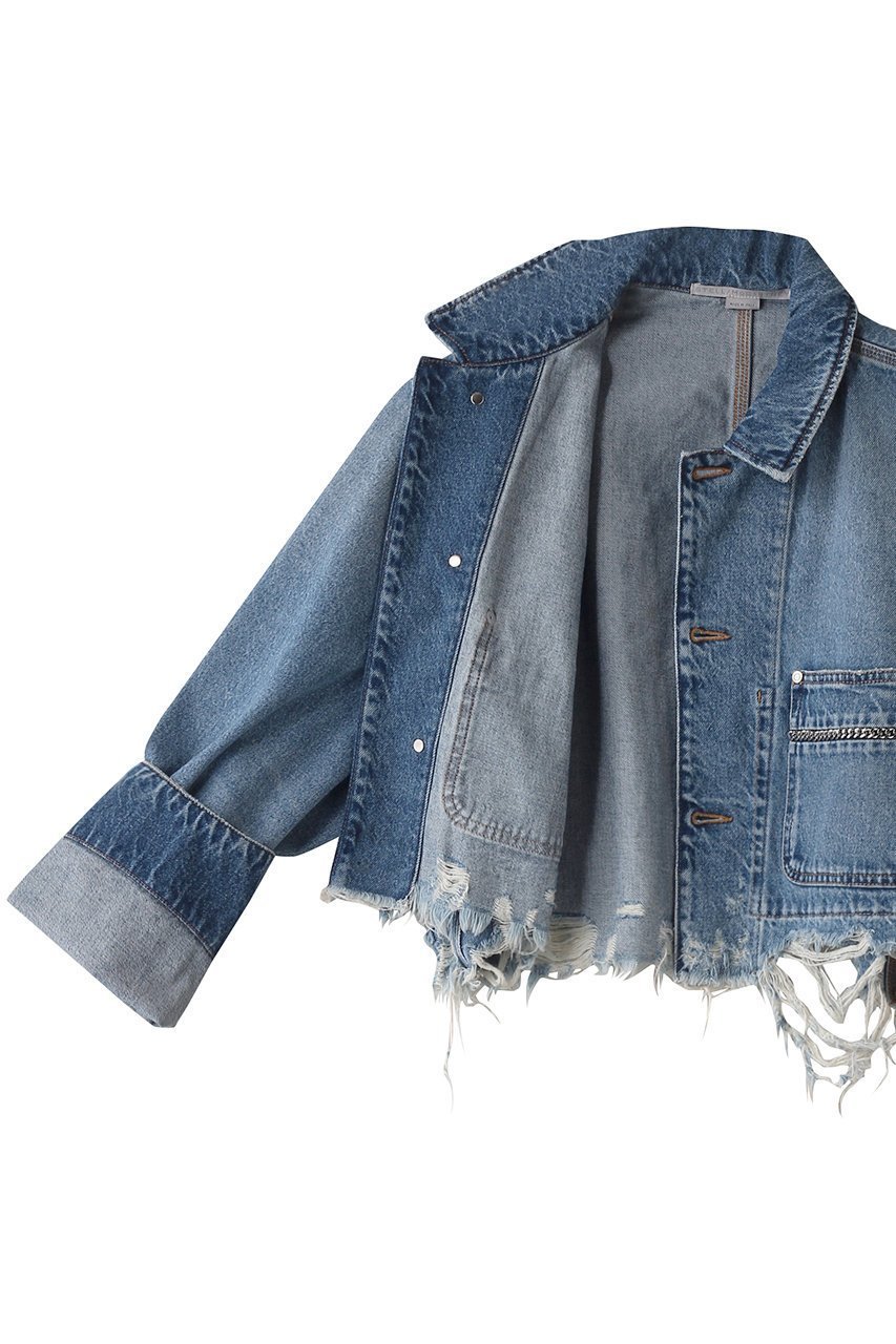 【ステラ マッカートニー/STELLA McCARTNEY】のチェーンポケットデニムジャケット 人気、トレンドファッション・服の通販 founy(ファニー) 　ファッション　Fashion　レディースファッション　Fashion for Women　アウター　Coat / Outerwear Collection　レディースジャケット・軽アウター　Jackets　デニムジャケット / カジュアルアウター　Denim Jackets　おすすめ　Recommended / Our Picks　ジャケット　Jacket, Outerwear　チェーン　Chain, Chain Strap　デニム　Denim, Jeans Material　トレンド　Trend, Trending Now　フロント　Front, Front Design　ボトム　Bottoms, Lower Wear　ポケット　Pocket, Pocket Detail　マキシ　Maxi, Full Length　ワイド　Wide, Wide Fit　other-6|ID: prp329100004328312 ipo3291000000032927833