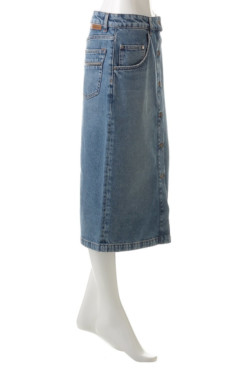 【ステラ マッカートニー/STELLA McCARTNEY】のチェーンポケットデニムスカート 人気、トレンドファッション・服の通販 founy(ファニー) 　ファッション　Fashion　レディースファッション　Fashion for Women　スカート　Skirts　デニムスカート・カジュアルスカート　Denim Skirts　おすすめ　Recommended / Our Picks　クラシカル　Classical, Vintage-Inspired　コンパクト　Compact, Small Size　シンプル　Simple, Minimal　スリット　Slit, Slit Detail　タートルネック　Turtleneck, High Neck　チェーン　Chain, Chain Strap　デニム　Denim, Jeans Material　フロント　Front, Front Design　ポケット　Pocket, Pocket Detail　other-3|ID: prp329100004328313 ipo3291000000032822537
