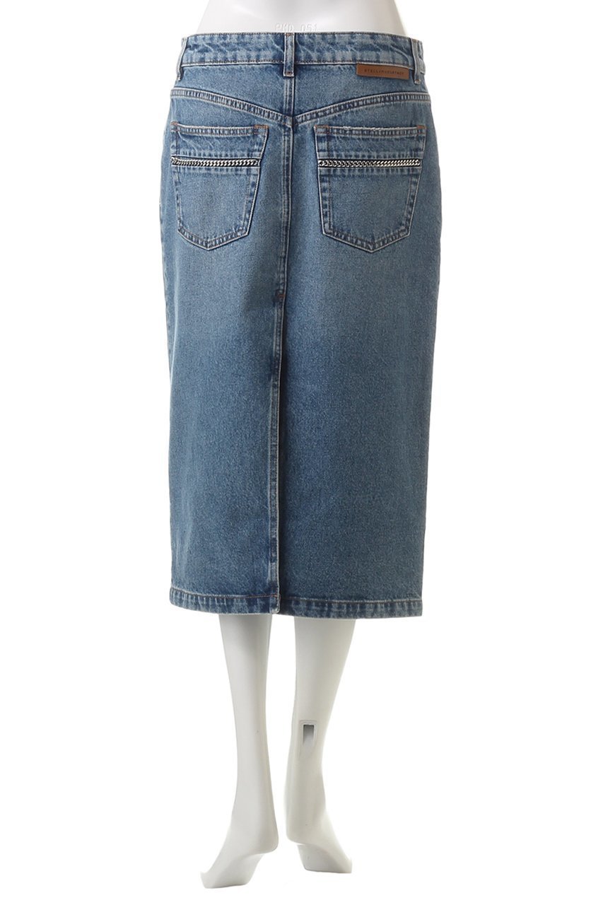【ステラ マッカートニー/STELLA McCARTNEY】のチェーンポケットデニムスカート 人気、トレンドファッション・服の通販 founy(ファニー) 　ファッション　Fashion　レディースファッション　Fashion for Women　スカート　Skirts　デニムスカート・カジュアルスカート　Denim Skirts　おすすめ　Recommended / Our Picks　クラシカル　Classical, Vintage-Inspired　コンパクト　Compact, Small Size　シンプル　Simple, Minimal　スリット　Slit, Slit Detail　タートルネック　Turtleneck, High Neck　チェーン　Chain, Chain Strap　デニム　Denim, Jeans Material　フロント　Front, Front Design　ポケット　Pocket, Pocket Detail　other-4|ID: prp329100004328313 ipo3291000000032822538