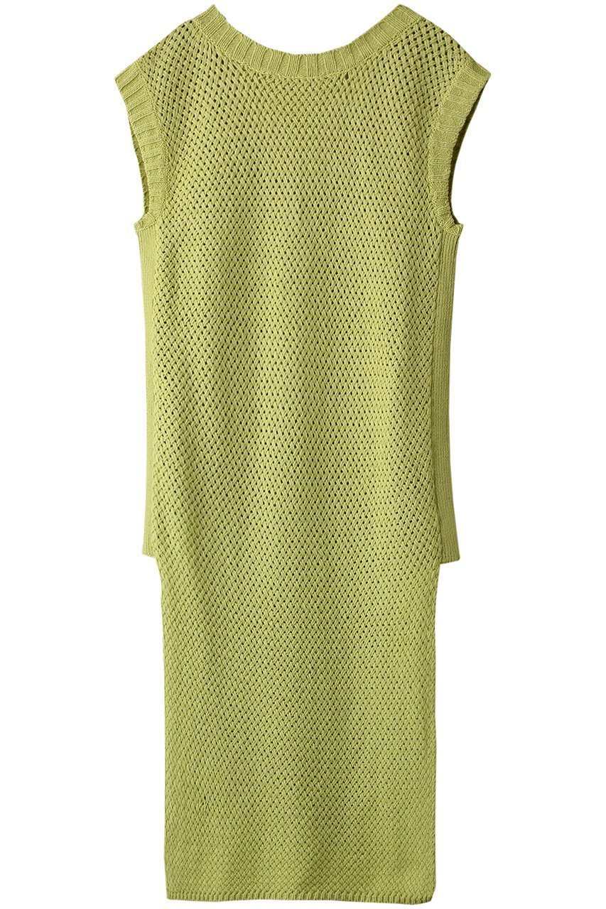 【スリー ドッツ/three dots】のBasket mesh dress/ドレス インテリア・キッズ・メンズ・レディースファッション・服の通販 founy(ファニー) 　ファッション　Fashion　レディースファッション　WOMEN　ワンピース　Dress　ドレス　Party Dresses　チュニック　Tunic　S/S・春夏　Ss・Spring/Summer　シアー　Sheer　スリット　Slit　チュニック　Tunic　ドレス　Dress　メッシュ　Mesh　リボン　Ribbon　ロング　Long　夏　Summer　春　Spring　ライムイエロー|ID: prp329100004328336 ipo3291000000030042277