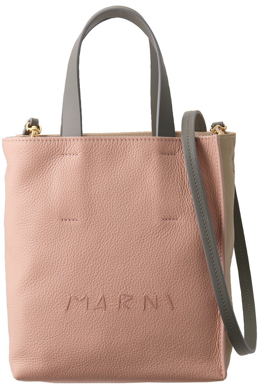 【マルニ/MARNI】のMUSEO SOFT MINI メンディングロゴ2wayトートバッグ インテリア・キッズ・メンズ・レディースファッション・服の通販 founy(ファニー) 　ファッション　Fashion　レディースファッション　Ladies' Fashion Online　バッグ　Bag　フェミニン　Feminine　カメリア×ウィート|ID: prp329100004329610 ipo3291000000032049698