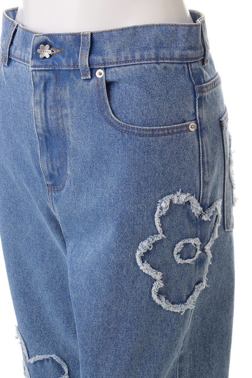 【マルニ/MARNI】のフラワーパッチ付きボーイフレンドジーンズ 人気、トレンドファッション・服の通販 founy(ファニー) 　ファッション　Fashion　レディースファッション　Fashion for Women　パンツ　Pants & Trousers　デニムパンツ・ジーンズ・美脚デニム　Denim Jeans & Pants　ジーンズ　Jeans, Denim Pants　デニム　Denim, Jeans Material　パッチ　Patch, Appliqué　フェミニン　Feminine, Girly　フラワー　Flower, Floral　リラックス　Relax, Relaxed Fit　ワイド　Wide, Wide Fit　other-5|ID: prp329100004329613 ipo3291000000032946291