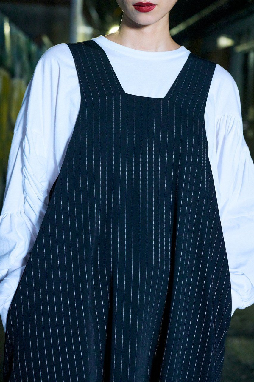 【エンフォルド/ENFOLD】のPEピンストライプ ワイドフレア DRS/ドレス・ワンピース 人気、トレンドファッション・服の通販 founy(ファニー) 　ファッション　Fashion　レディースファッション　Fashion for Women　ワンピース　Dresses　フォーマル・パーティードレス・結婚式用ドレス　Elegant & Casual Dresses　チュニック　Tunic Tops & Dresses　ストライプ　Stripe, Striped Pattern　チュニック　Tunic, Long Top　ドレス　Dress, One-Piece　フレア　Flare, Flared　ラグジュアリー　Luxury, Elegant　ロング　Long, Long-Length　ワイド　Wide, Wide Fit　other-6|ID: prp329100004335042 ipo3291000000032883455