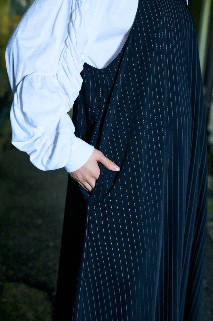 【エンフォルド/ENFOLD】のPEピンストライプ ワイドフレア DRS/ドレス・ワンピース 人気、トレンドファッション・服の通販 founy(ファニー) 　ファッション　Fashion　レディースファッション　Fashion for Women　ワンピース　Dresses　フォーマル・パーティードレス・結婚式用ドレス　Elegant & Casual Dresses　チュニック　Tunic Tops & Dresses　ストライプ　Stripe, Striped Pattern　チュニック　Tunic, Long Top　ドレス　Dress, One-Piece　フレア　Flare, Flared　ラグジュアリー　Luxury, Elegant　ロング　Long, Long-Length　ワイド　Wide, Wide Fit　other-7|ID: prp329100004335042 ipo3291000000032883461