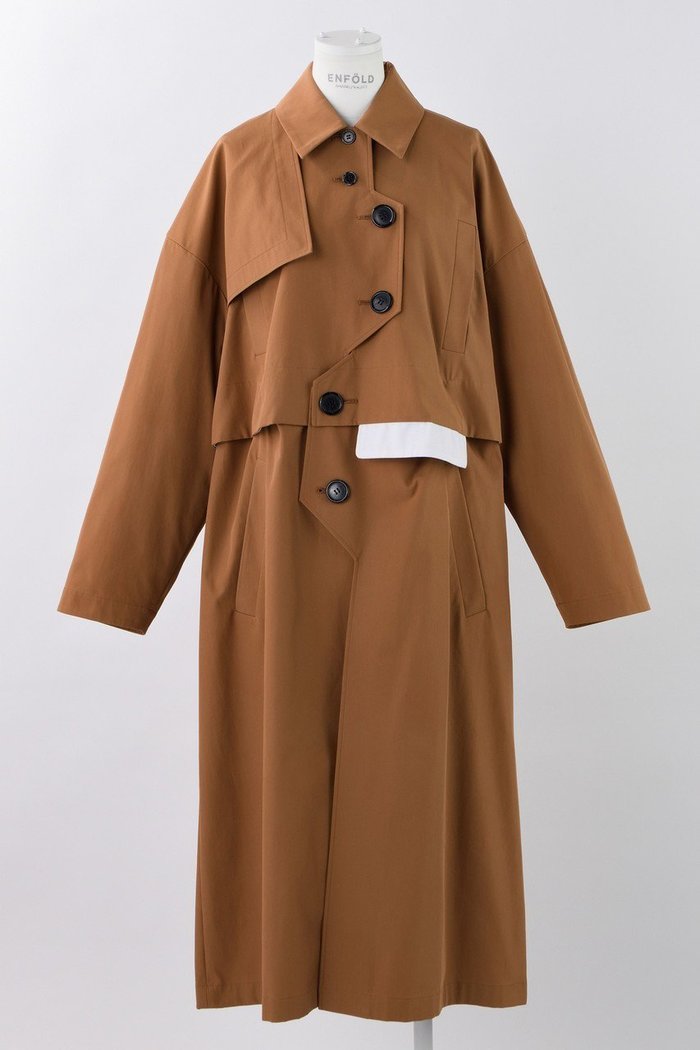 【エンフォルド/ENFOLD】のCOTTON DOUBLE 2way トレンチコート インテリア・キッズ・メンズ・レディースファッション・服の通販 founy(ファニー) https://founy.com/ ファッション Fashion レディースファッション WOMEN アウター Coat Outerwear コート Coats トレンチコート Trench Coats おすすめ Recommend ショート Short セットアップ Set Up トレンチ Trench フロント Front ロング Long |ID: prp329100004335047 ipo3291000000030113865