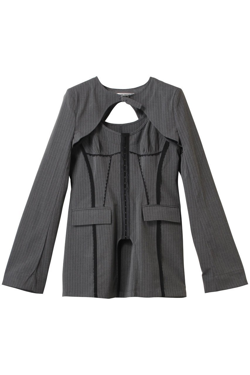 【プランク プロジェクト/PRANK PROJECT】のランジェリーボレロジャケット / Lingerie Bolero Jacket 人気、トレンドファッション・服の通販 founy(ファニー) 　ファッション　Fashion　レディースファッション　Fashion for Women　アウター　Coat / Outerwear Collection　レディースジャケット・軽アウター　Jackets　ボレロ・ショート丈ジャケット / ドレス羽織りに　Boleros & Short Jackets　キャミソール　Camisole, Spaghetti Strap Top　ジャケット　Jacket, Outerwear　ストライプ　Stripe, Striped Pattern　トリミング　Trimming, Decorative Edge　ボレロ　Bolero, Short Cardigan　マニッシュ　Mannish, Boyish　レース　Lace, Lace Fabric　 other-1|ID: prp329100004335052 ipo3291000000032966890