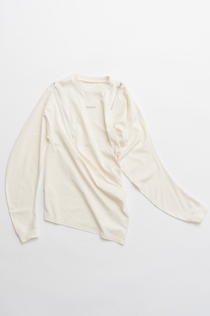 【プランク プロジェクト/PRANK PROJECT】のアシメドレープジップトップ / Asymmetric Drape Zip Top インテリア・キッズ・メンズ・レディースファッション・服の通販 founy(ファニー) 　ファッション　Fashion　レディースファッション　Fashion for Women　トップス・カットソー　Cut & Sew Tops　シャツ・ブラウス・オフィスカジュアル　Elegant Blouses & Button-Ups　レディースパーカー・カジュアルフーディー　Casual Hoodies & Sweatshirts　ロングTシャツ・Tシャツ　Longline T-Shirts & Tees　スウェット・クルーネックトップス　Sweatshirts & Crewnecks / Relaxed Fit Sweat Tops　カットソー・ベーシックTシャツ　Cut-and-Sewn Tops / Stretch Tees & Basics　おすすめ　Recommended / Our Picks　ジップ　Zip, Zipper　ドレープ　Drape, Draping Fabric　パターン　Pattern, Design Print　ボトム　Bottoms, Lower Wear　WHT(ホワイト)|ID: prp329100004335055 ipo3291000000032879720