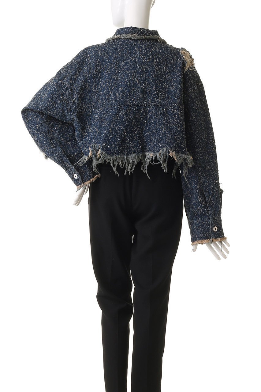 【プランク プロジェクト/PRANK PROJECT】のツイーディーデニムブルゾン / Tweedy Denim Blouson 人気、トレンドファッション・服の通販 founy(ファニー) 　ファッション　Fashion　レディースファッション　WOMEN　アウター　Coat Outerwear　ジャケット　Jackets　ブルゾン　Blouson/Jackets　おすすめ　Recommend　ジャケット　Jacket　ツイード　Tweed　デニム　Denim　ハンド　Hand　バランス　Balance　フリンジ　Fringe　ブルゾン　Blouson　マキシ　Maxi　春　Spring　秋　Autumn/Fall　軽量　Lightweight　other-4|ID: prp329100004335056 ipo3291000000031359796