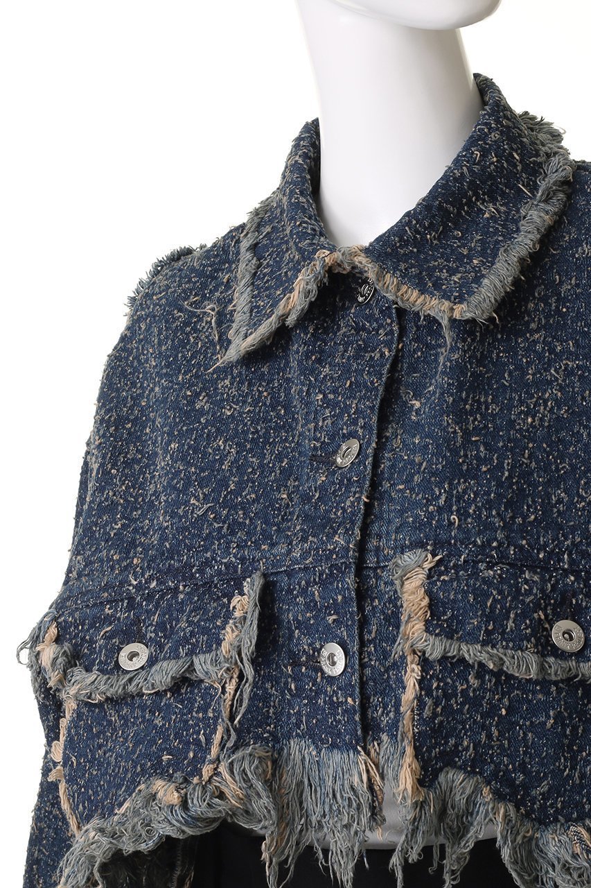 【プランク プロジェクト/PRANK PROJECT】のツイーディーデニムブルゾン / Tweedy Denim Blouson 人気、トレンドファッション・服の通販 founy(ファニー) 　ファッション　Fashion　レディースファッション　WOMEN　アウター　Coat Outerwear　ジャケット　Jackets　ブルゾン　Blouson/Jackets　おすすめ　Recommend　ジャケット　Jacket　ツイード　Tweed　デニム　Denim　ハンド　Hand　バランス　Balance　フリンジ　Fringe　ブルゾン　Blouson　マキシ　Maxi　春　Spring　秋　Autumn/Fall　軽量　Lightweight　other-5|ID: prp329100004335056 ipo3291000000031359799