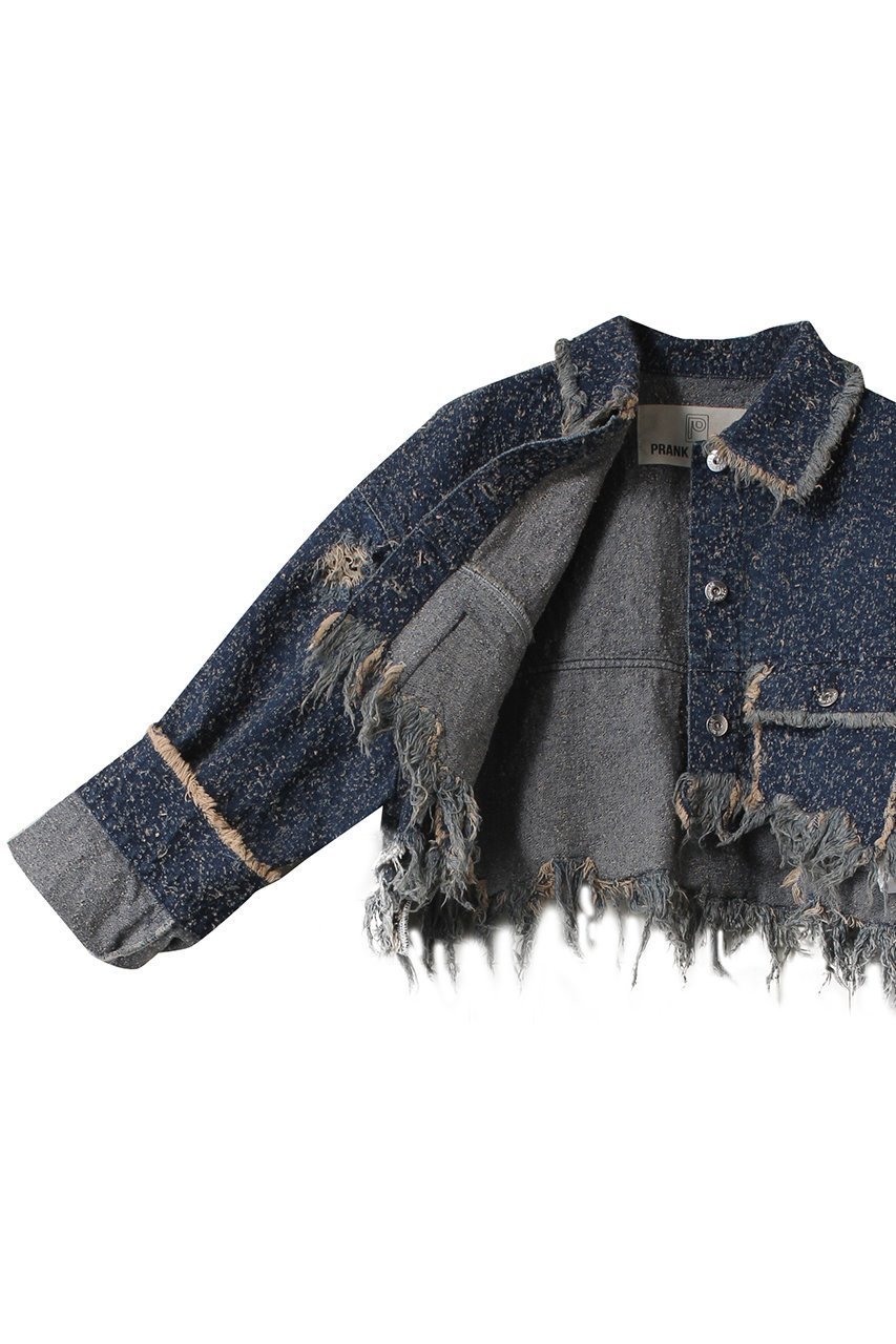 【プランク プロジェクト/PRANK PROJECT】のツイーディーデニムブルゾン / Tweedy Denim Blouson 人気、トレンドファッション・服の通販 founy(ファニー) 　ファッション　Fashion　レディースファッション　WOMEN　アウター　Coat Outerwear　ジャケット　Jackets　ブルゾン　Blouson/Jackets　おすすめ　Recommend　ジャケット　Jacket　ツイード　Tweed　デニム　Denim　ハンド　Hand　バランス　Balance　フリンジ　Fringe　ブルゾン　Blouson　マキシ　Maxi　春　Spring　秋　Autumn/Fall　軽量　Lightweight　other-6|ID: prp329100004335056 ipo3291000000031359803