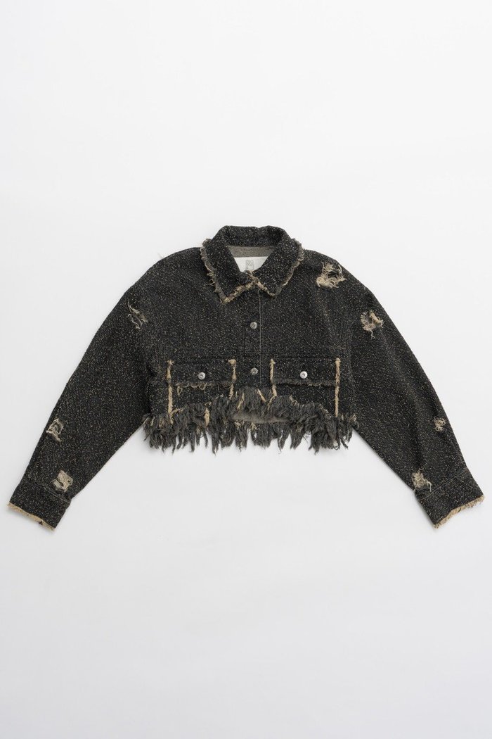 【プランク プロジェクト/PRANK PROJECT】のツイーディーデニムブルゾン / Tweedy Denim Blouson インテリア・キッズ・メンズ・レディースファッション・服の通販 founy(ファニー) https://founy.com/ ファッション Fashion レディースファッション Fashion for Women アウター Coat / Outerwear Collection レディースジャケット・軽アウター Jackets ブルゾンジャケット・スポーティアウター Blouson Jackets おすすめ Recommended / Our Picks ジャケット Jacket, Outerwear ツイード Twill, Twill Weave デニム Denim, Jeans Material ハンド Hand, Handmade バランス Balance, Style Balance フリンジ Fringe, Tassel ブルゾン Blouson, Bomber Jacket マキシ Maxi, Full Length 春 Spring 秋 Autumn 軽量 Lightweight, Ultra Light |ID: prp329100004335056 ipo3291000000032967268