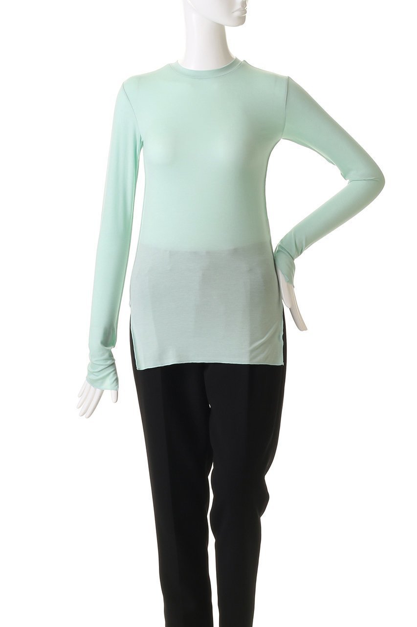 【ナゴンスタンス/nagonstans】のリヨセルベア天竺 クルーロンT 人気、トレンドファッション・服の通販 founy(ファニー) 　ファッション　Fashion　レディースファッション　Fashion for Women　トップス・カットソー　Cut & Sew Tops　シャツ・ブラウス・オフィスカジュアル　Elegant Blouses & Button-Ups　ロングTシャツ・Tシャツ　Longline T-Shirts & Tees　カットソー・ベーシックTシャツ　Cut-and-Sewn Tops / Stretch Tees & Basics　カットソー　Cut and Sewn Top　コンパクト　Compact, Small Size　スリーブ　Sleeve, Long Sleeve / Short Sleeve　ハイネック　High Neck, Mock Neck　パイピング　Piping, Trim Design　ロング　Long, Long-Length　other-2|ID: prp329100004335060 ipo3291000000032884523