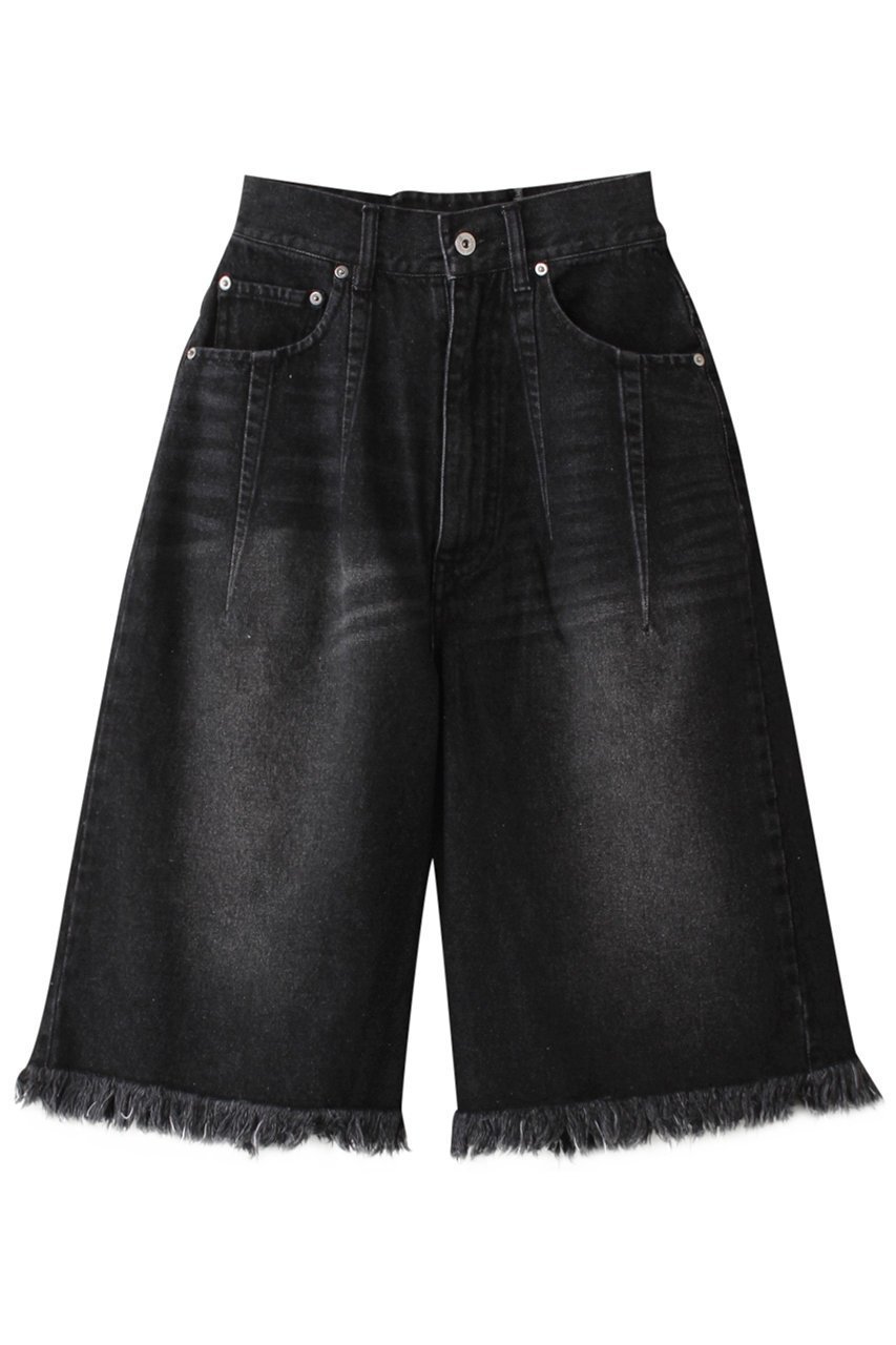 【プランク プロジェクト/PRANK PROJECT】のレースアップバックショーツ / Lace-Up Back Shorts インテリア・キッズ・メンズ・レディースファッション・服の通販 founy(ファニー) 　ファッション　Fashion　レディースファッション　Fashion for Women　パンツ　Pants & Trousers　ショートパンツ・ハーフパンツ　High-Waisted & Relaxed Shorts　バッグ　Bags　ショーツ　Shorts, Short Pants　ショート　Short, Short Length　デニム　Denim, Jeans Material　フロント　Front, Front Design　ブリーチ　Bleach, Washed Finish　レース　Lace, Lace Fabric　人気　Popular, Best Seller　BLK(ブラック)|ID: prp329100004335070 ipo3291000000035728105