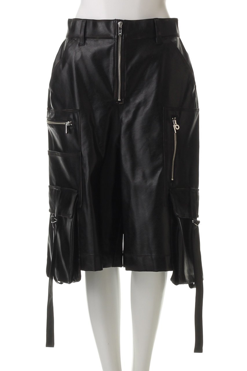 【プランク プロジェクト/PRANK PROJECT】のレザーカーゴショーツ / Leather Cargo Shorts 人気、トレンドファッション・服の通販 founy(ファニー) 　ファッション　Fashion　レディースファッション　Fashion for Women　パンツ　Pants & Trousers　ショートパンツ・ハーフパンツ　High-Waisted & Relaxed Shorts　ショート　Short, Short Length　ジップ　Zip, Zipper　ソックス　Socks, Hosiery　メタル　Metal, Metal Parts　リアル　Real, Realistic　リラックス　Relax, Relaxed Fit　ロング　Long, Long-Length　other-2|ID: prp329100004335072 ipo3291000000032908170