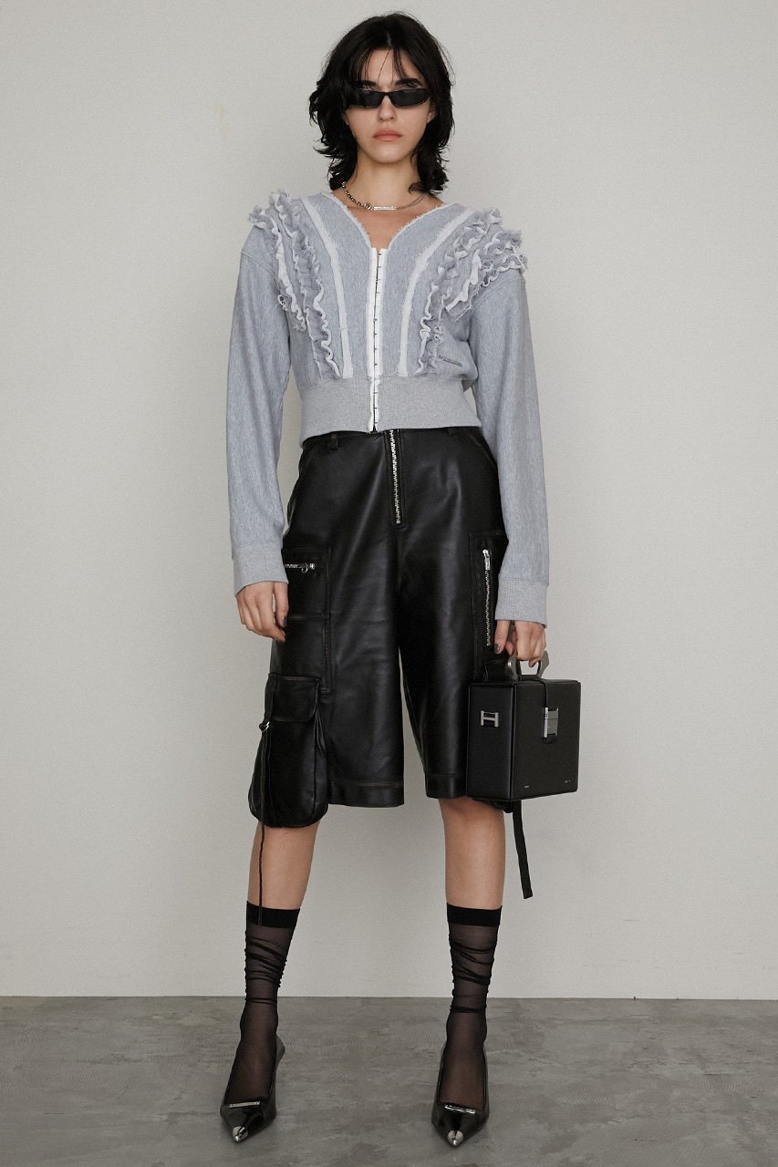 【プランク プロジェクト/PRANK PROJECT】のレザーカーゴショーツ / Leather Cargo Shorts 人気、トレンドファッション・服の通販 founy(ファニー) 　ファッション　Fashion　レディースファッション　Fashion for Women　パンツ　Pants & Trousers　ショートパンツ・ハーフパンツ　High-Waisted & Relaxed Shorts　ショート　Short, Short Length　ジップ　Zip, Zipper　ソックス　Socks, Hosiery　メタル　Metal, Metal Parts　リアル　Real, Realistic　リラックス　Relax, Relaxed Fit　ロング　Long, Long-Length　other-8|ID: prp329100004335072 ipo3291000000035768484