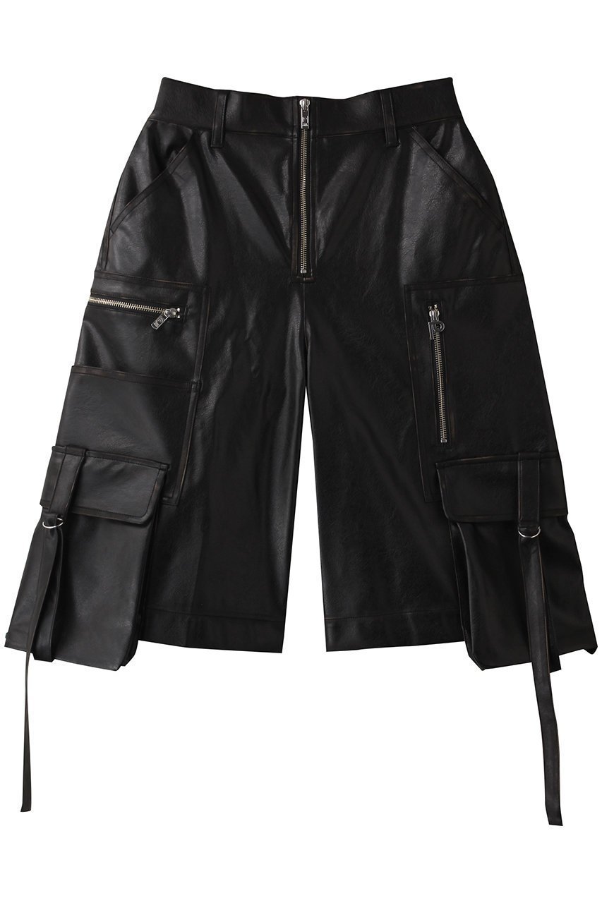 【プランク プロジェクト/PRANK PROJECT】のレザーカーゴショーツ / Leather Cargo Shorts 人気、トレンドファッション・服の通販 founy(ファニー) 　ファッション　Fashion　レディースファッション　Fashion for Women　パンツ　Pants & Trousers　ショートパンツ・ハーフパンツ　High-Waisted & Relaxed Shorts　ショート　Short, Short Length　ジップ　Zip, Zipper　ソックス　Socks, Hosiery　メタル　Metal, Metal Parts　リアル　Real, Realistic　リラックス　Relax, Relaxed Fit　ロング　Long, Long-Length　 other-1|ID: prp329100004335072 ipo3291000000036099654