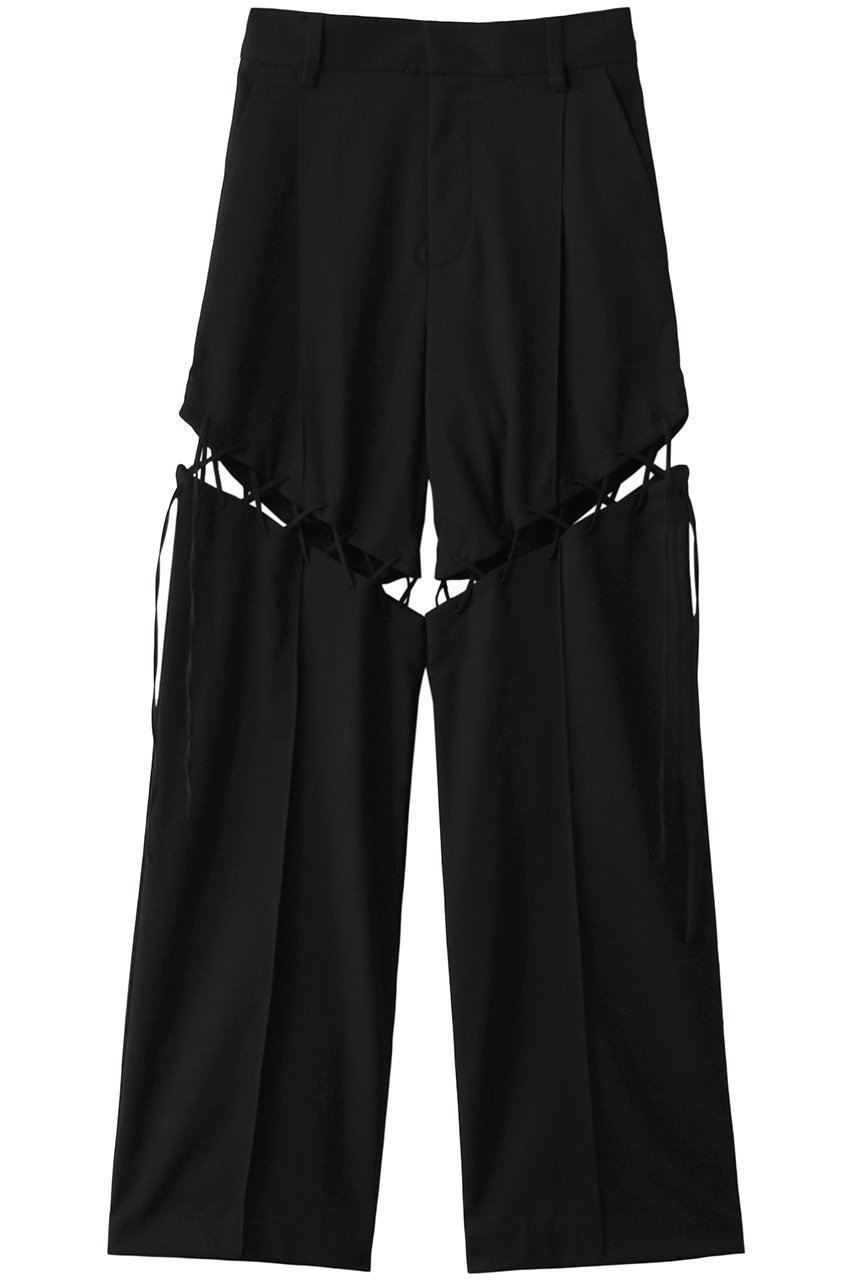 【プランク プロジェクト/PRANK PROJECT】のレースアップテーラードパンツ / Lace-Up Tailored Pants インテリア・キッズ・メンズ・レディースファッション・服の通販 founy(ファニー) 　ファッション　Fashion　レディースファッション　Fashion for Women　パンツ　Pants & Trousers　おすすめ　Recommended / Our Picks　インナー　Innerwear　ストライプ　Stripe, Striped Pattern　ストレッチ　Stretch, Stretchy Fabric　スラックス　Slacks, Dress Pants　スリム　Slim, Slim Fit　セットアップ　Set-Up, Coordinated Outfit　センター　Center, Center Line　タイツ　Tights, Legwear　レース　Lace, Lace Fabric　無地　Plain, Solid Color　BLK(ブラック)|ID: prp329100004335075 ipo3291000000035055367