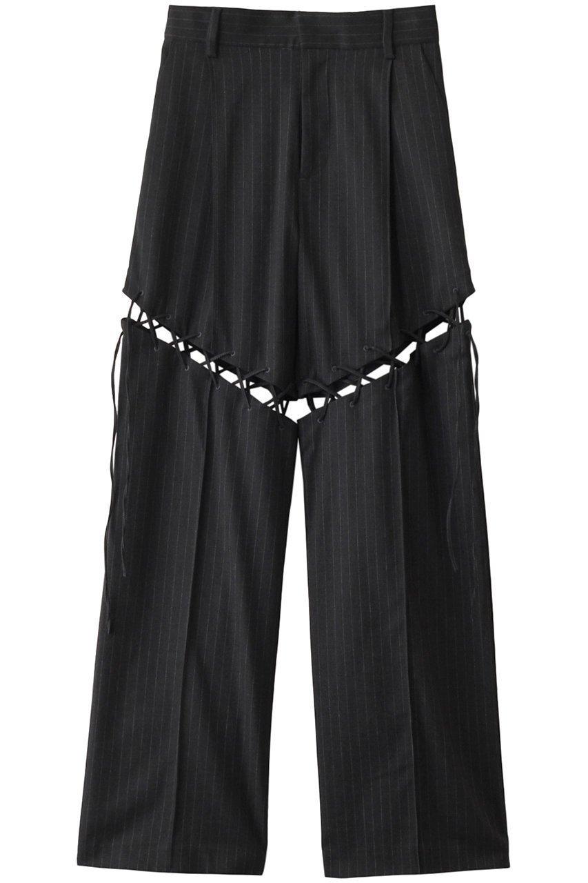 【プランク プロジェクト/PRANK PROJECT】のレースアップテーラードパンツ / Lace-Up Tailored Pants インテリア・キッズ・メンズ・レディースファッション・服の通販 founy(ファニー) 　ファッション　Fashion　レディースファッション　Fashion for Women　パンツ　Pants & Trousers　おすすめ　Recommended / Our Picks　インナー　Innerwear　ストライプ　Stripe, Striped Pattern　ストレッチ　Stretch, Stretchy Fabric　スラックス　Slacks, Dress Pants　スリム　Slim, Slim Fit　セットアップ　Set-Up, Coordinated Outfit　センター　Center, Center Line　タイツ　Tights, Legwear　レース　Lace, Lace Fabric　無地　Plain, Solid Color　GRY(グレー)|ID: prp329100004335075 ipo3291000000035055368