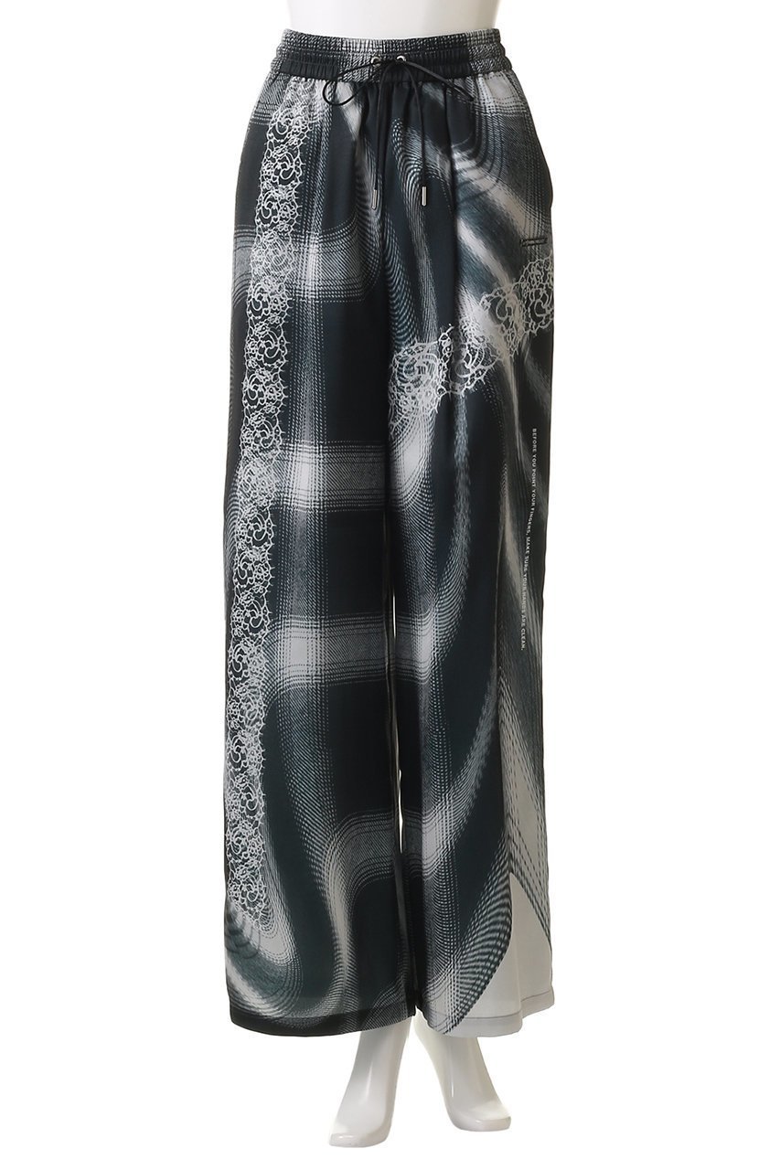 【プランク プロジェクト/PRANK PROJECT】のオンブレチェックレースプリントパンツ / Ombre Check Lace Print Pants 人気、トレンドファッション・服の通販 founy(ファニー) 　ファッション　Fashion　レディースファッション　Fashion for Women　パンツ　Pants & Trousers　とろみ　Fluid, Flowy Fabric　サテン　Satin, Glossy Fabric　シンプル　Simple, Minimal　トリミング　Trimming, Decorative Edge　プリント　Print, Printed Pattern　ボトム　Bottoms, Lower Wear　リラックス　Relax, Relaxed Fit　レース　Lace, Lace Fabric　人気　Popular, Best Seller　夏　Summer　春　Spring　S/S・春夏　SS, Spring/Summer, Warm Season　other-2|ID: prp329100004335076 ipo3291000000032926463
