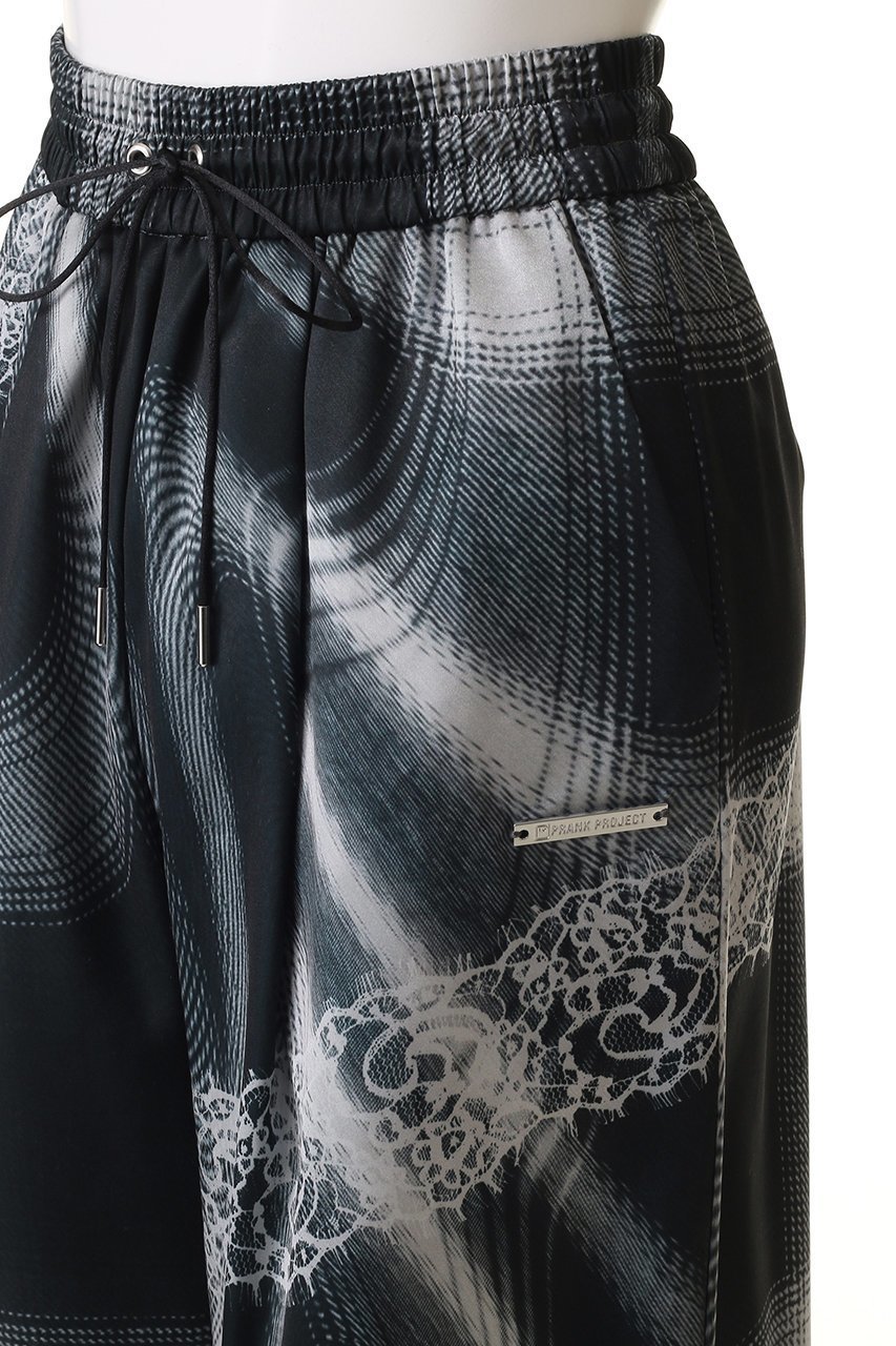 【プランク プロジェクト/PRANK PROJECT】のオンブレチェックレースプリントパンツ / Ombre Check Lace Print Pants 人気、トレンドファッション・服の通販 founy(ファニー) 　ファッション　Fashion　レディースファッション　Fashion for Women　パンツ　Pants & Trousers　とろみ　Fluid, Flowy Fabric　サテン　Satin, Glossy Fabric　シンプル　Simple, Minimal　トリミング　Trimming, Decorative Edge　プリント　Print, Printed Pattern　ボトム　Bottoms, Lower Wear　リラックス　Relax, Relaxed Fit　レース　Lace, Lace Fabric　人気　Popular, Best Seller　夏　Summer　春　Spring　S/S・春夏　SS, Spring/Summer, Warm Season　other-5|ID: prp329100004335076 ipo3291000000032926485