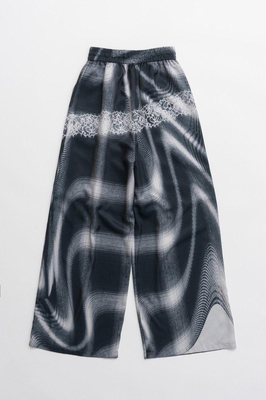 【プランク プロジェクト/PRANK PROJECT】のオンブレチェックレースプリントパンツ / Ombre Check Lace Print Pants 人気、トレンドファッション・服の通販 founy(ファニー) 　ファッション　Fashion　レディースファッション　Fashion for Women　パンツ　Pants & Trousers　とろみ　Fluid, Flowy Fabric　サテン　Satin, Glossy Fabric　シンプル　Simple, Minimal　トリミング　Trimming, Decorative Edge　プリント　Print, Printed Pattern　ボトム　Bottoms, Lower Wear　リラックス　Relax, Relaxed Fit　レース　Lace, Lace Fabric　人気　Popular, Best Seller　夏　Summer　春　Spring　S/S・春夏　SS, Spring/Summer, Warm Season　other-6|ID: prp329100004335076 ipo3291000000036022168