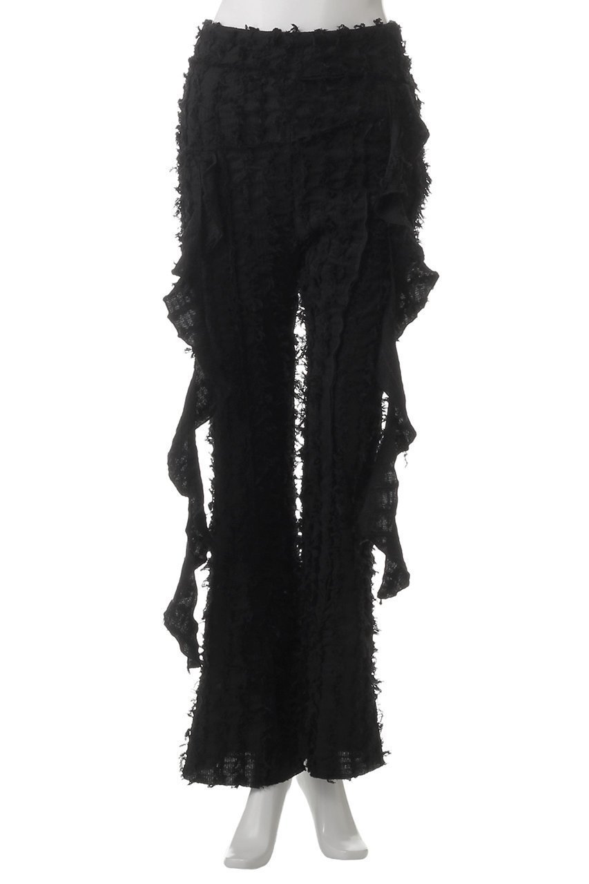 【プランク プロジェクト/PRANK PROJECT】のフリンジジャガードフレアパンツ / Fringe Jacquard Flare Pants 人気、トレンドファッション・服の通販 founy(ファニー) ファッション Fashion レディースファッション Fashion for Women パンツ Pants & Trousers コンパクト Compact, Small Size シャーリング Shirring, Ruched シンプル Simple, Minimal フリンジ Fringe, Tassel ラッフル Ruffle, Frill ランダム Random, Irregular 切替 Switching, Contrast Panel other-2|ID: prp329100004335078 ipo3291000000032913796
