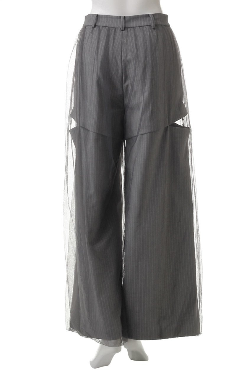 【プランク プロジェクト/PRANK PROJECT】のチュールレイヤードスラックス / Tulle Layered Slacks 人気、トレンドファッション・服の通販 founy(ファニー) 　ファッション　Fashion　レディースファッション　WOMEN　パンツ　Pants　おすすめ　Recommend　ギャザー　Gather　ジャケット　Jacket　スラックス　Slacks　セットアップ　Set Up　チュール　Tulle　フレア　Flare　ボトム　Bottom　ポケット　Pocket　マニッシュ　Mannish　other-4|ID: prp329100004335079 ipo3291000000031360025
