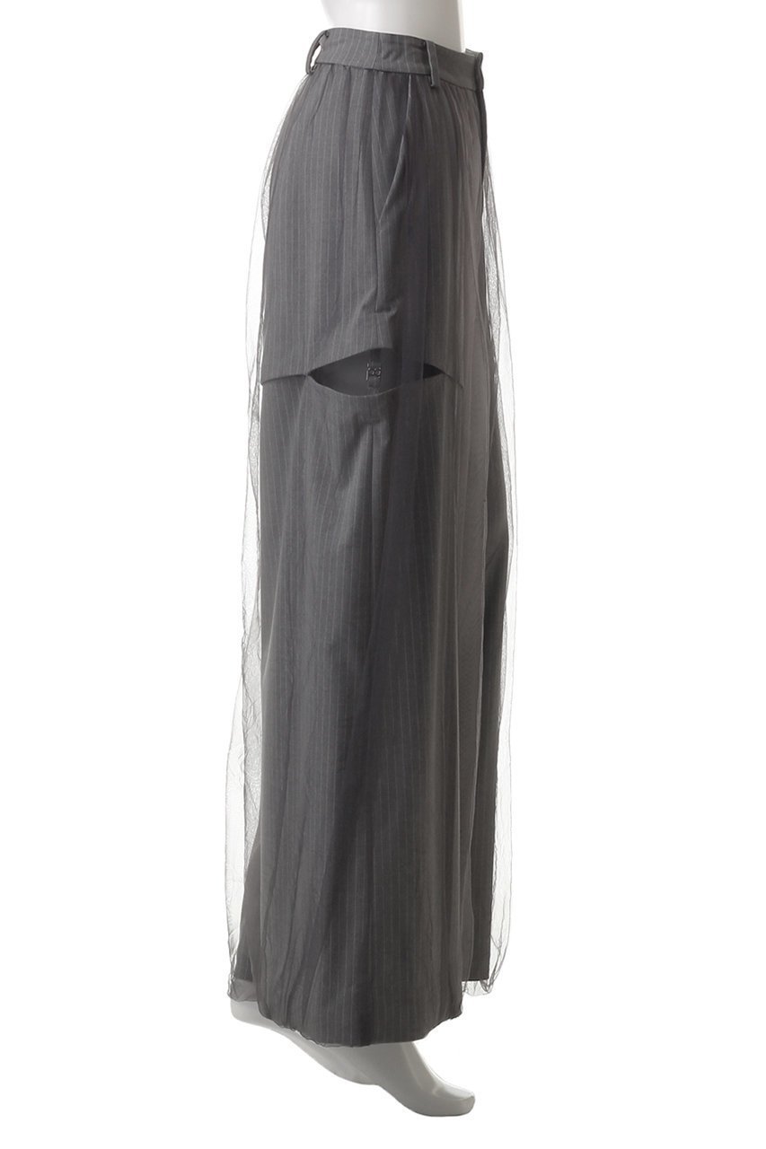 【プランク プロジェクト/PRANK PROJECT】のチュールレイヤードスラックス / Tulle Layered Slacks 人気、トレンドファッション・服の通販 founy(ファニー) 　ファッション　Fashion　レディースファッション　Fashion for Women　パンツ　Pants & Trousers　おすすめ　Recommended / Our Picks　ギャザー　Gathered, Ruffled　ジャケット　Jacket, Outerwear　スラックス　Slacks, Dress Pants　セットアップ　Set-Up, Coordinated Outfit　チュール　Tulip, Tulip Motif　フレア　Flare, Flared　ボトム　Bottoms, Lower Wear　ポケット　Pocket, Pocket Detail　マニッシュ　Mannish, Boyish　other-3|ID: prp329100004335079 ipo3291000000032909356