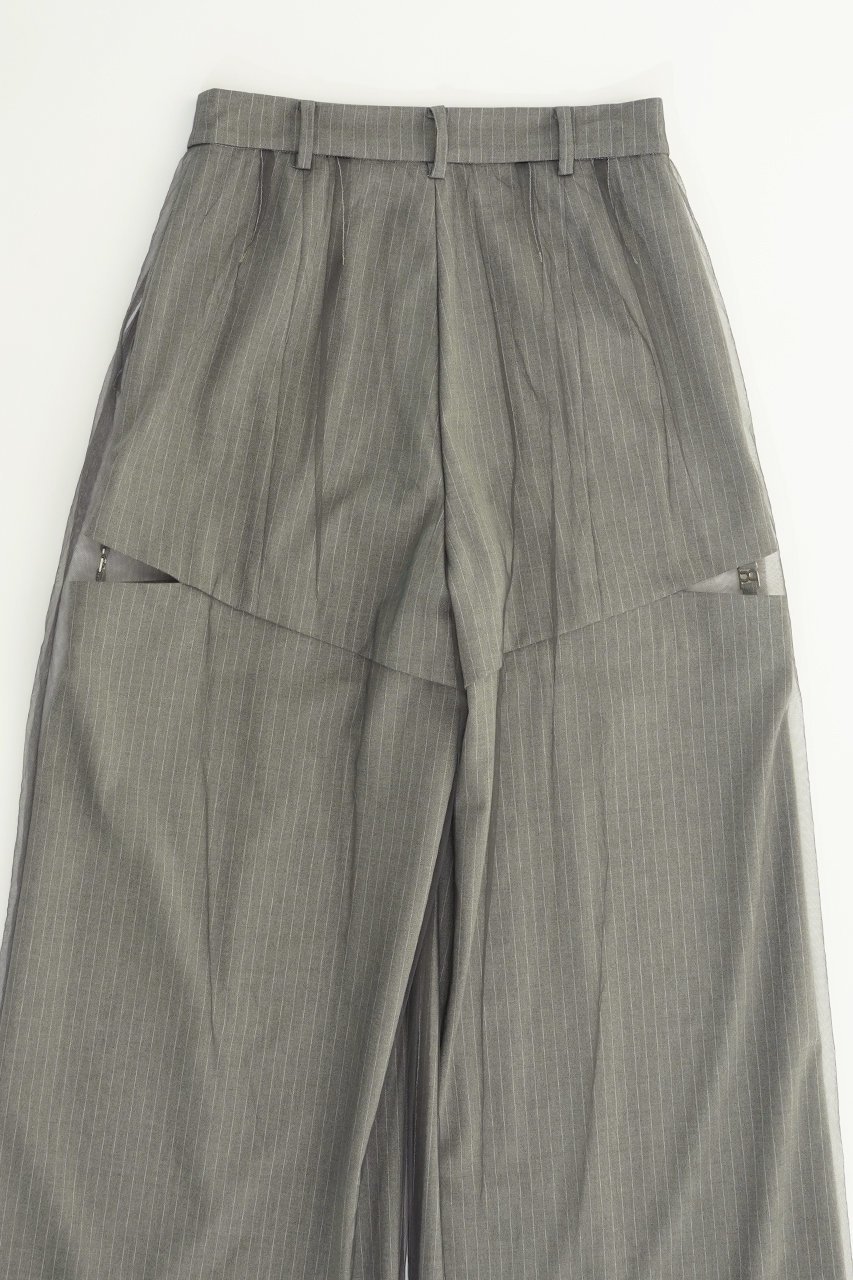 【プランク プロジェクト/PRANK PROJECT】のチュールレイヤードスラックス / Tulle Layered Slacks 人気、トレンドファッション・服の通販 founy(ファニー) 　ファッション　Fashion　レディースファッション　Fashion for Women　パンツ　Pants & Trousers　おすすめ　Recommended / Our Picks　ギャザー　Gathered, Ruffled　ジャケット　Jacket, Outerwear　スラックス　Slacks, Dress Pants　セットアップ　Set-Up, Coordinated Outfit　チュール　Tulip, Tulip Motif　フレア　Flare, Flared　ボトム　Bottoms, Lower Wear　ポケット　Pocket, Pocket Detail　マニッシュ　Mannish, Boyish　other-6|ID: prp329100004335079 ipo3291000000032909365