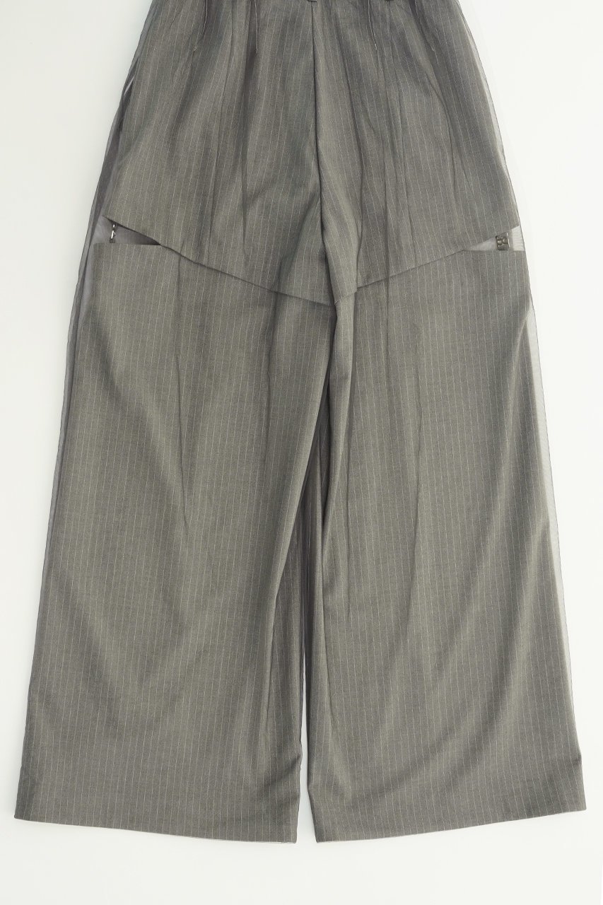 【プランク プロジェクト/PRANK PROJECT】のチュールレイヤードスラックス / Tulle Layered Slacks 人気、トレンドファッション・服の通販 founy(ファニー) 　ファッション　Fashion　レディースファッション　Fashion for Women　パンツ　Pants & Trousers　おすすめ　Recommended / Our Picks　ギャザー　Gathered, Ruffled　ジャケット　Jacket, Outerwear　スラックス　Slacks, Dress Pants　セットアップ　Set-Up, Coordinated Outfit　チュール　Tulip, Tulip Motif　フレア　Flare, Flared　ボトム　Bottoms, Lower Wear　ポケット　Pocket, Pocket Detail　マニッシュ　Mannish, Boyish　other-7|ID: prp329100004335079 ipo3291000000032909368