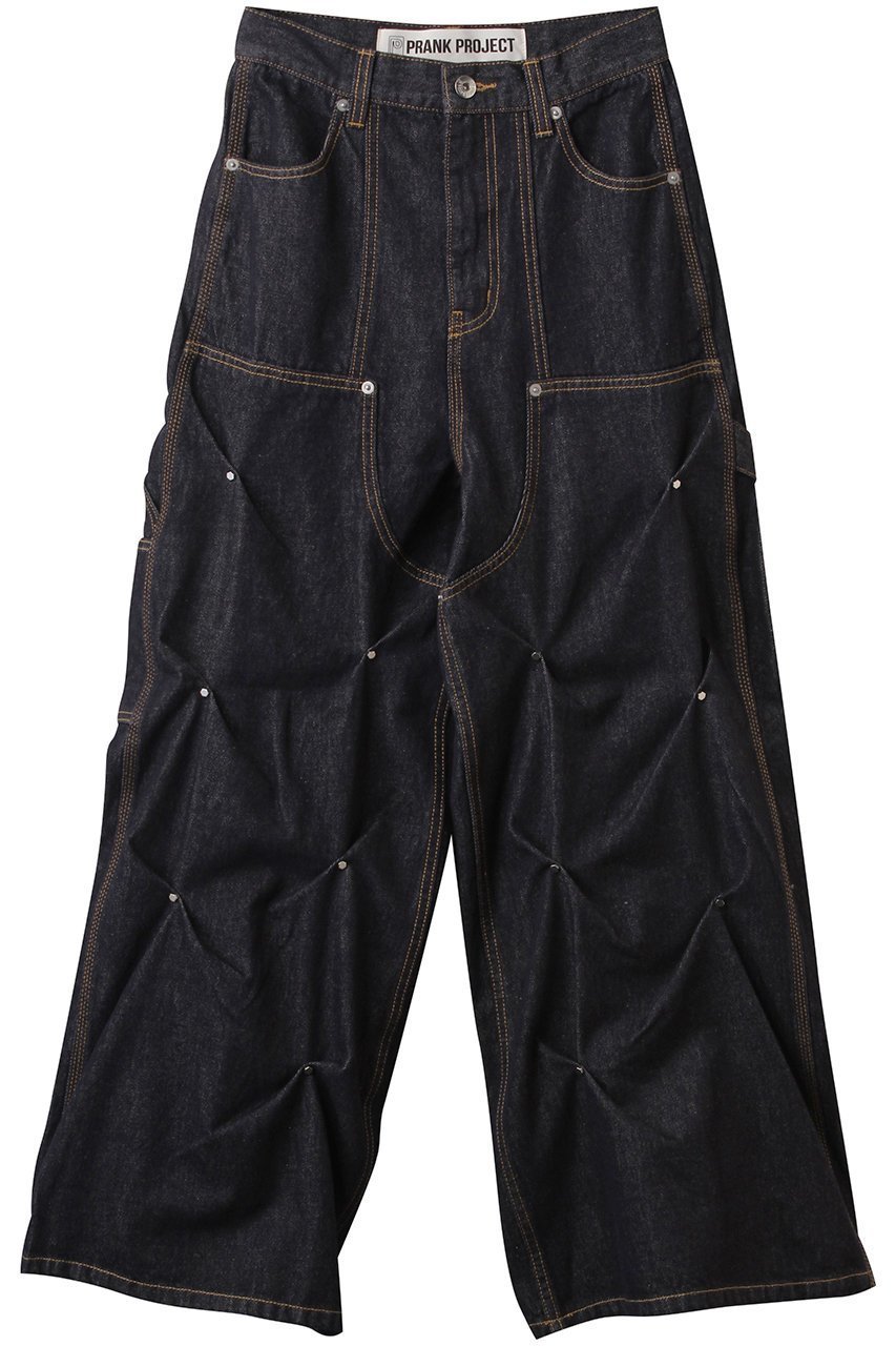 【プランク プロジェクト/PRANK PROJECT】のスタッズデニムパンツ / Studs Denim Pants インテリア・キッズ・メンズ・レディースファッション・服の通販 founy(ファニー) 　ファッション　Fashion　レディースファッション　Fashion for Women　パンツ　Pants & Trousers　デニムパンツ・ジーンズ・美脚デニム　Denim Jeans & Pants　おすすめ　Recommended / Our Picks　ケミカル　Chemical, Chemical Wash　コンパクト　Compact, Small Size　スタッズ　Studs, Metal Accents　デニム　Denim, Jeans Material　ブリーチ　Bleach, Washed Finish　ワイド　Wide, Wide Fit　NVY(ネイビー)|ID: prp329100004335081 ipo3291000000032902199