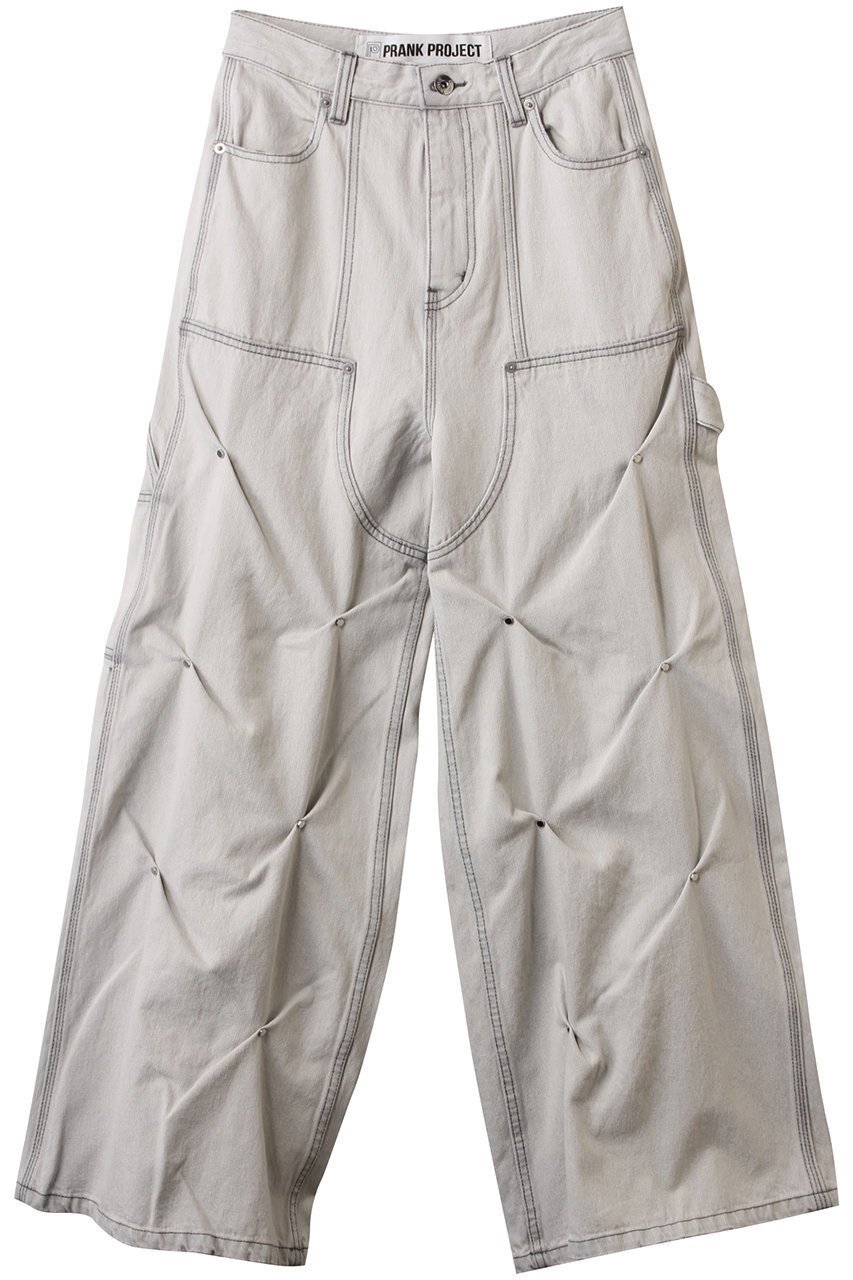 【プランク プロジェクト/PRANK PROJECT】のスタッズデニムパンツ / Studs Denim Pants インテリア・キッズ・メンズ・レディースファッション・服の通販 founy(ファニー) 　ファッション　Fashion　レディースファッション　Fashion for Women　パンツ　Pants & Trousers　デニムパンツ・ジーンズ・美脚デニム　Denim Jeans & Pants　おすすめ　Recommended / Our Picks　ケミカル　Chemical, Chemical Wash　コンパクト　Compact, Small Size　スタッズ　Studs, Metal Accents　デニム　Denim, Jeans Material　ブリーチ　Bleach, Washed Finish　ワイド　Wide, Wide Fit　WHT(ホワイト)|ID: prp329100004335081 ipo3291000000032902202