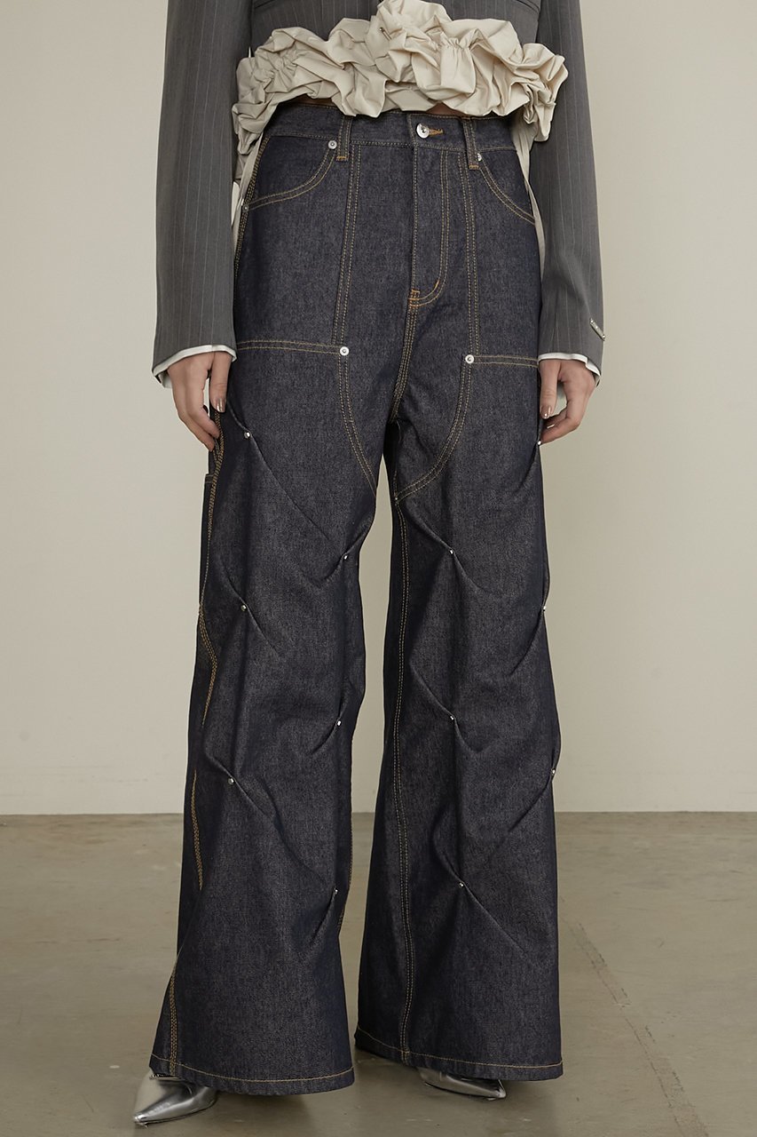 【プランク プロジェクト/PRANK PROJECT】のスタッズデニムパンツ / Studs Denim Pants 人気、トレンドファッション・服の通販 founy(ファニー) 　ファッション　Fashion　レディースファッション　Fashion for Women　パンツ　Pants & Trousers　デニムパンツ・ジーンズ・美脚デニム　Denim Jeans & Pants　おすすめ　Recommended / Our Picks　ケミカル　Chemical, Chemical Wash　コンパクト　Compact, Small Size　スタッズ　Studs, Metal Accents　デニム　Denim, Jeans Material　ブリーチ　Bleach, Washed Finish　ワイド　Wide, Wide Fit　other-7|ID: prp329100004335081 ipo3291000000032902219