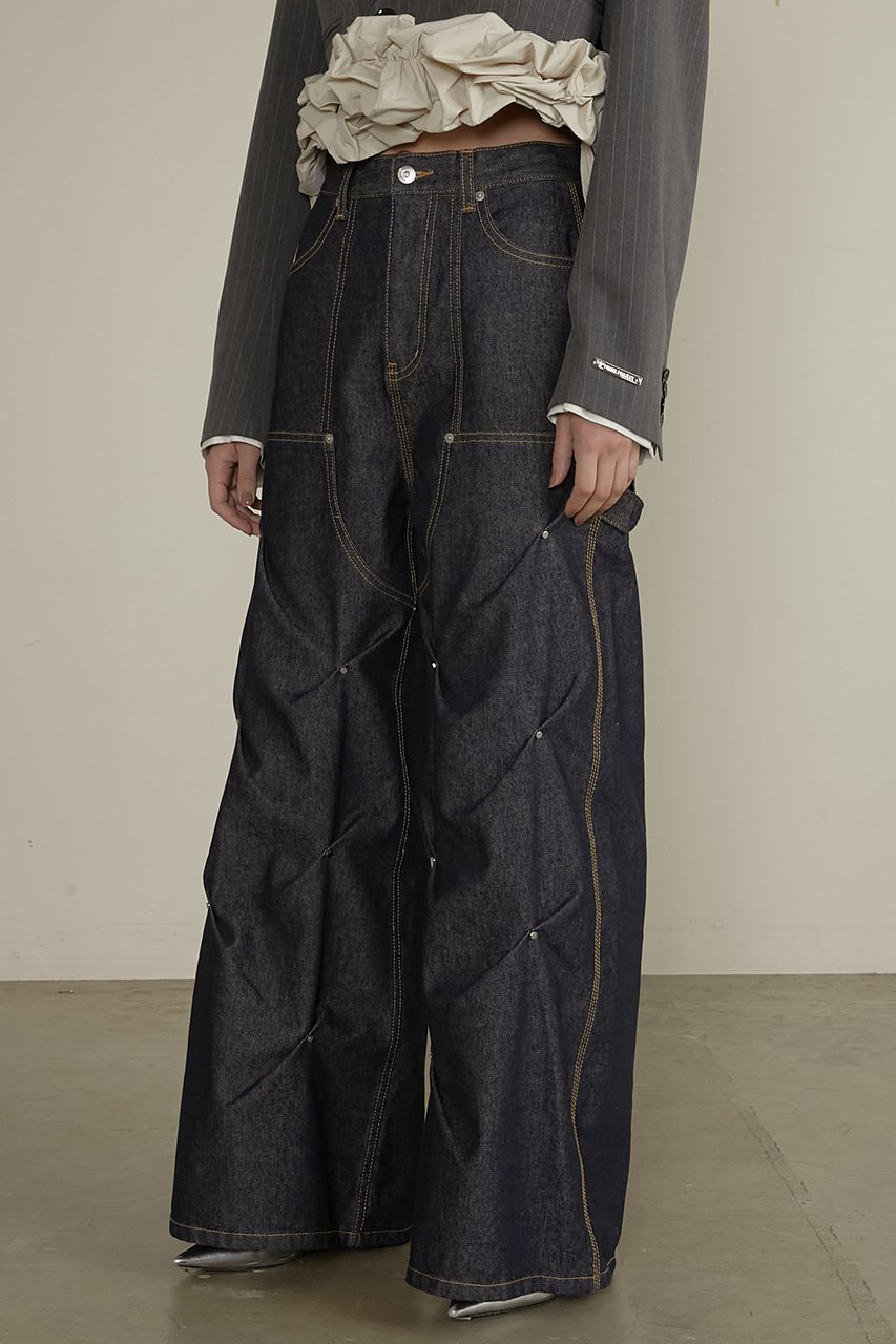 【プランク プロジェクト/PRANK PROJECT】のスタッズデニムパンツ / Studs Denim Pants 人気、トレンドファッション・服の通販 founy(ファニー) 　ファッション　Fashion　レディースファッション　Fashion for Women　パンツ　Pants & Trousers　デニムパンツ・ジーンズ・美脚デニム　Denim Jeans & Pants　おすすめ　Recommended / Our Picks　ケミカル　Chemical, Chemical Wash　コンパクト　Compact, Small Size　スタッズ　Studs, Metal Accents　デニム　Denim, Jeans Material　ブリーチ　Bleach, Washed Finish　ワイド　Wide, Wide Fit　other-8|ID: prp329100004335081 ipo3291000000032902222